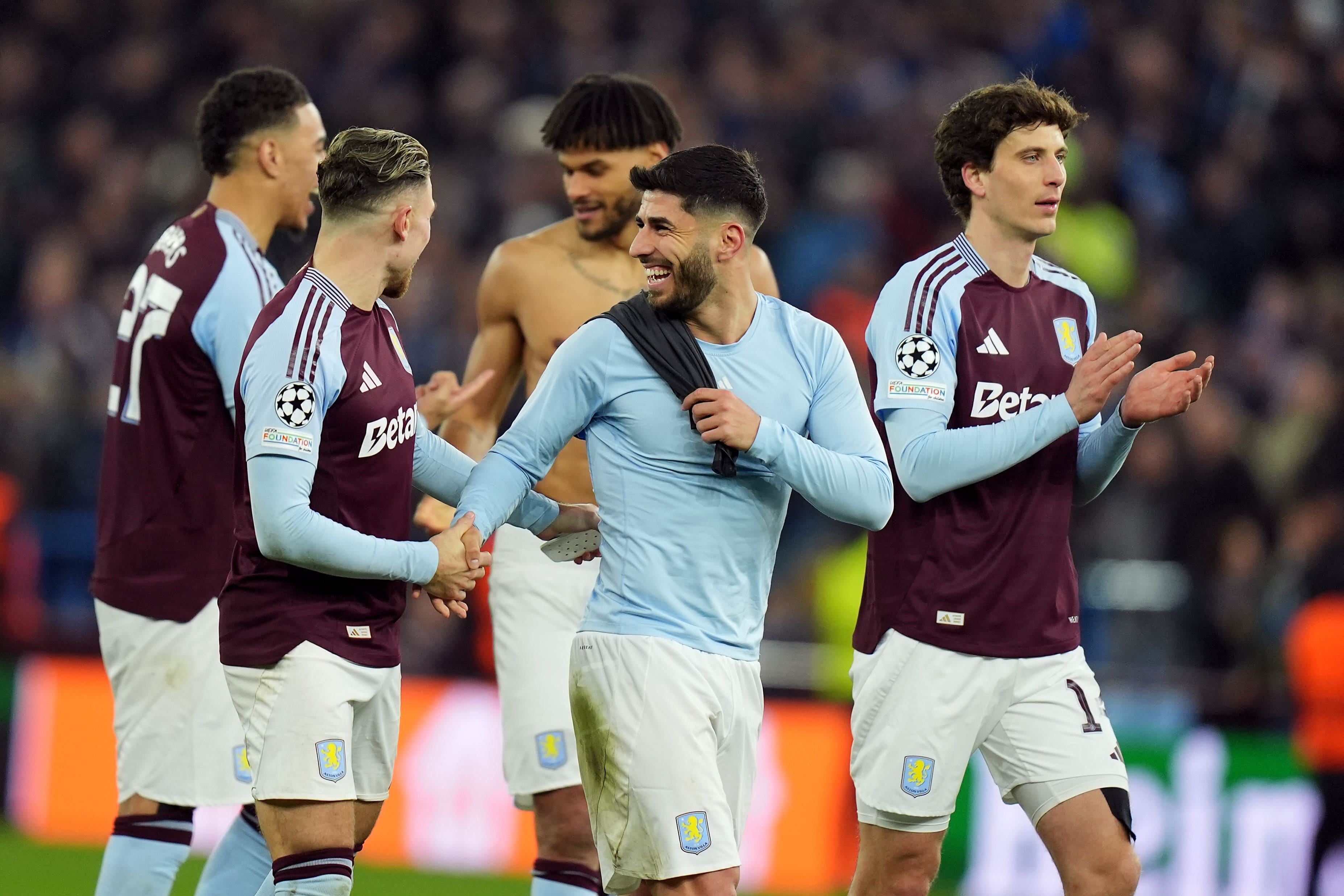 Aston Villa can look forward to a Champions League quarter-final against Paris St Germain after beating Club Brugge (Jacob King/PA)