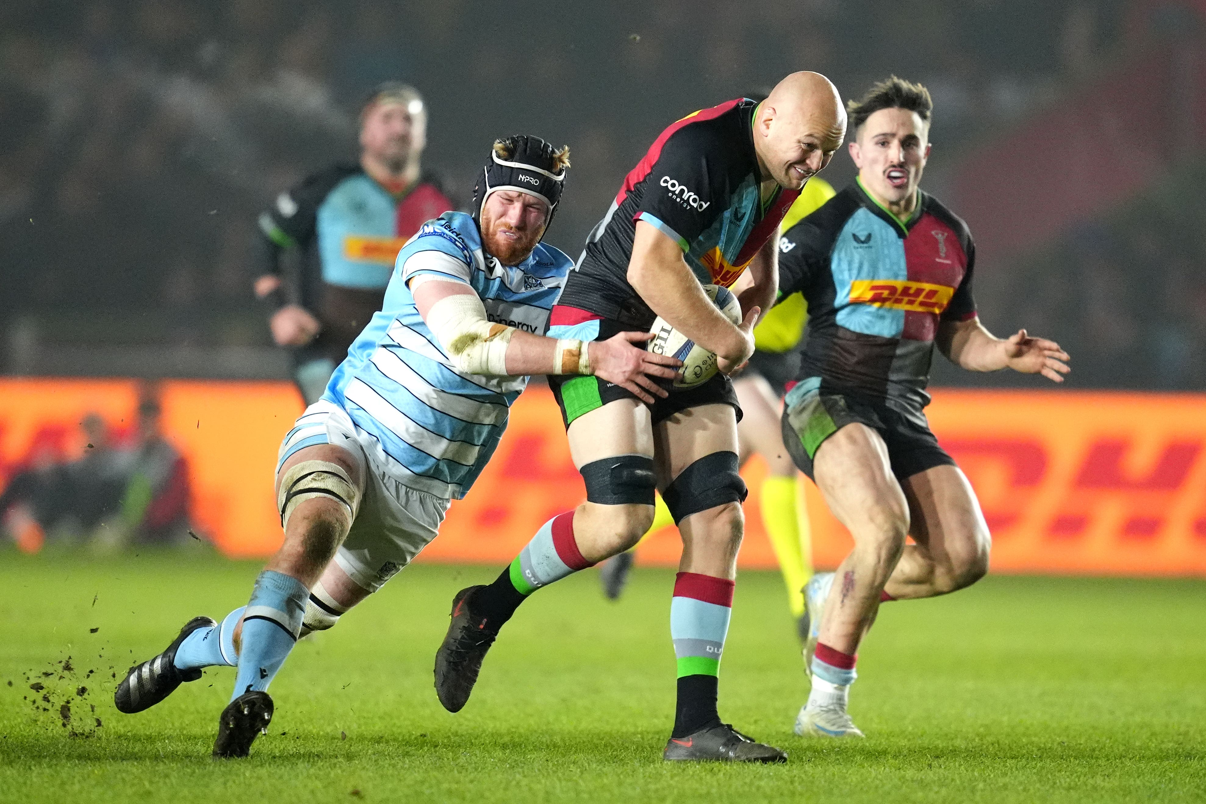 Gregor Brown, left, will make his first Guinness Six Nations start for Scotland when they face France (Adam Davy/PA)