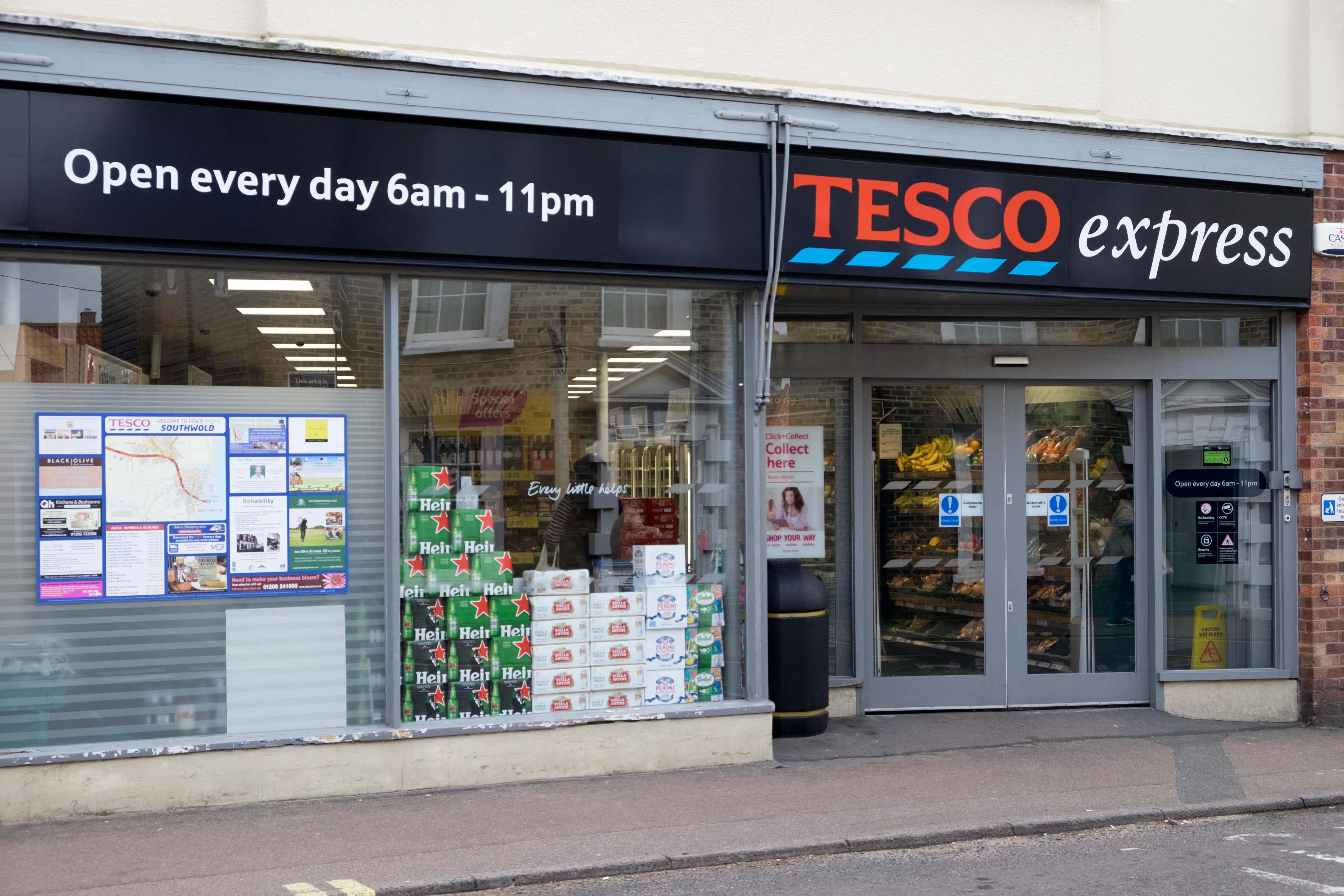 Items with yellow stickers will be available for free after 9.30pm in some Tesco Express stores (Alamy/PA)