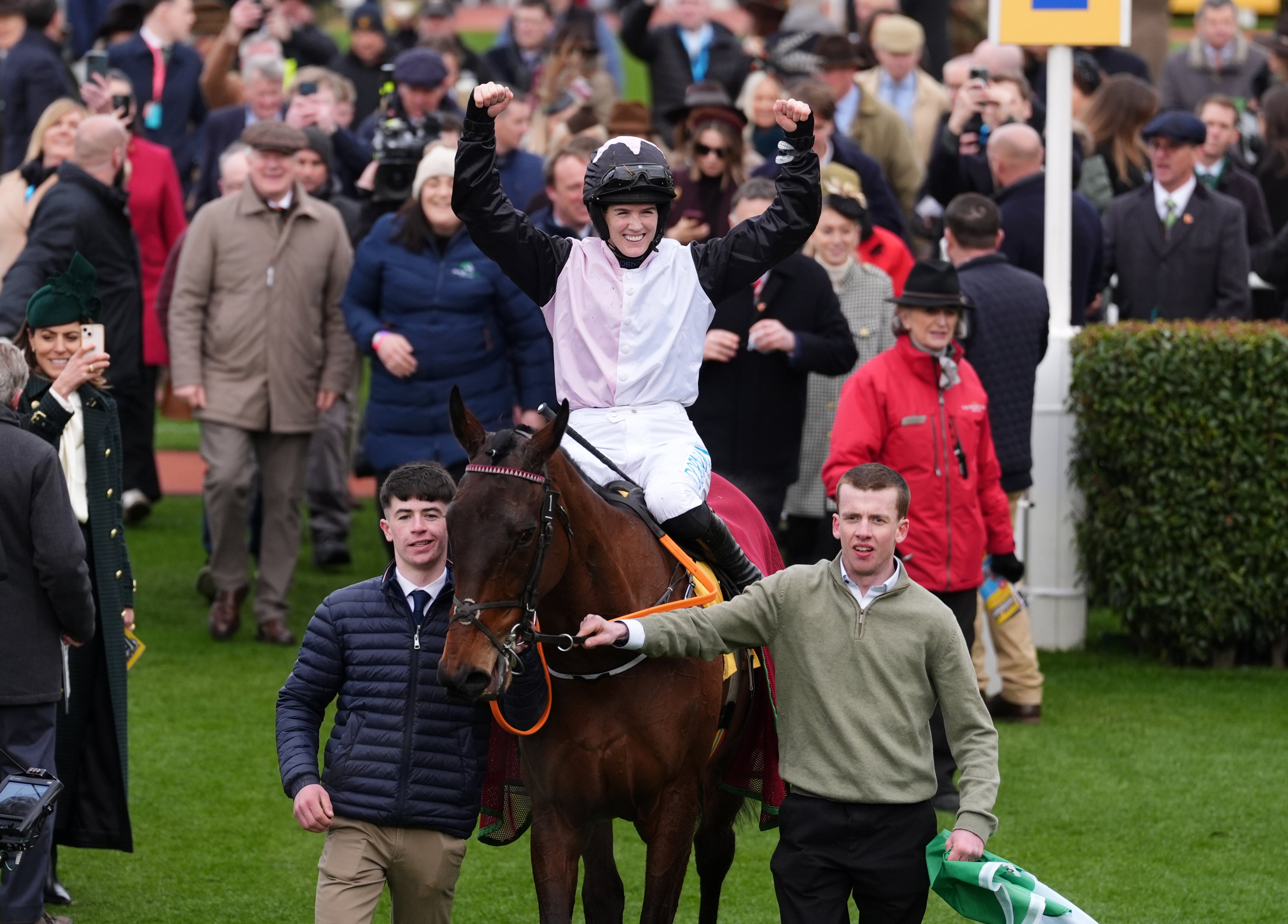 Rachael Blackmore's first win of the 2025 Cheltenham Festival came atop Air Of Entitlement in the Mares' Novices Hurdle