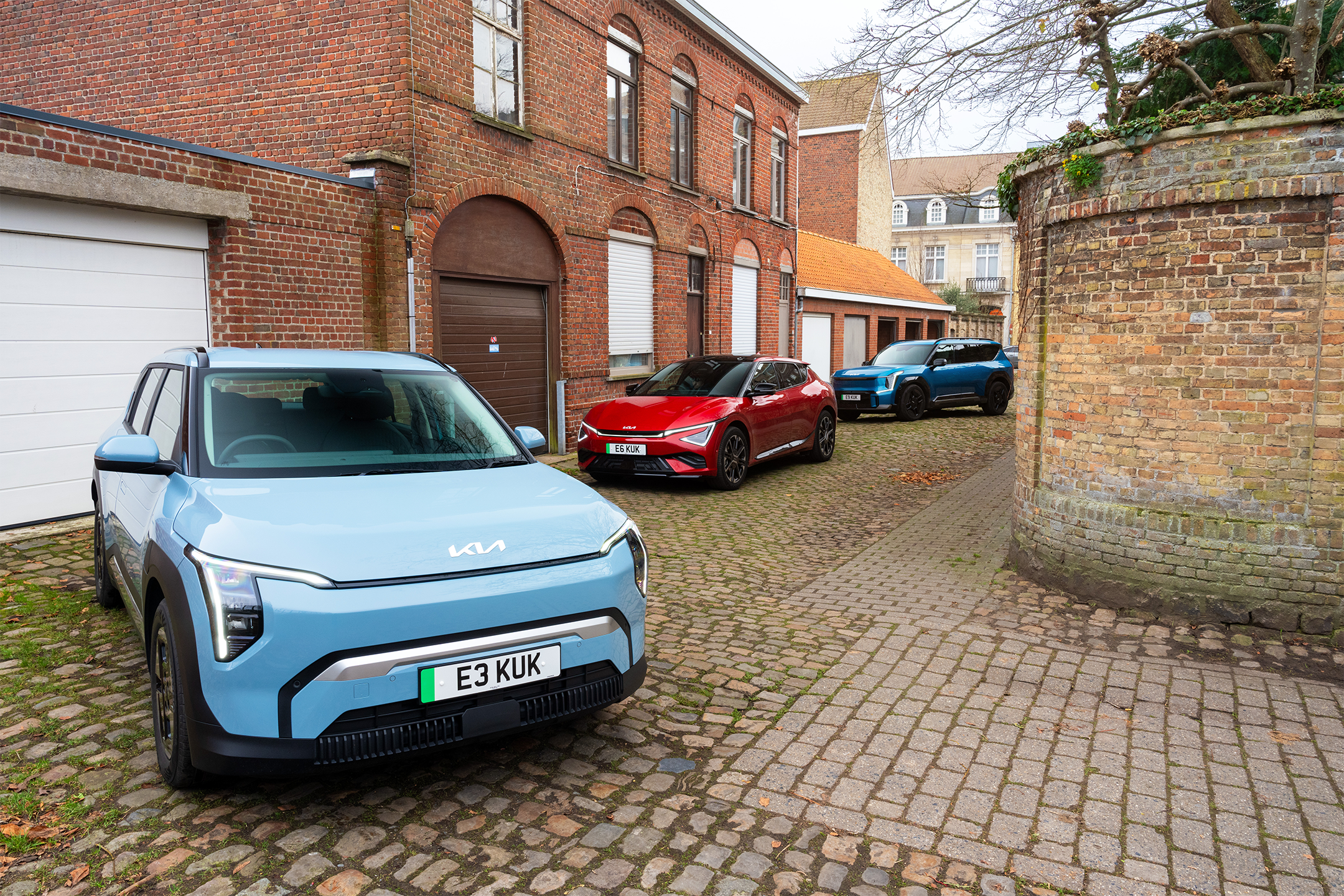 The Kia EV3, EV6 and EV9 at a recent family gathering