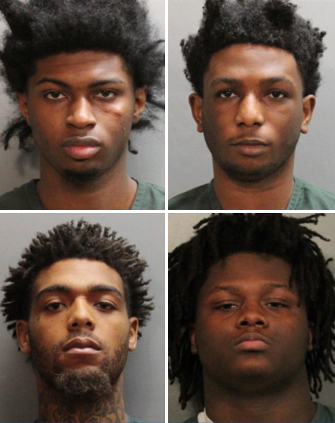 Keith Johnson, 21,(top left) Dannel Larkins, 20, (top right) Zharod Sykes, 24 (bottom left) and Keith Fields, 18, (bottom right) are facing various murder charges over the death of Breon Allen Jr. on January 24