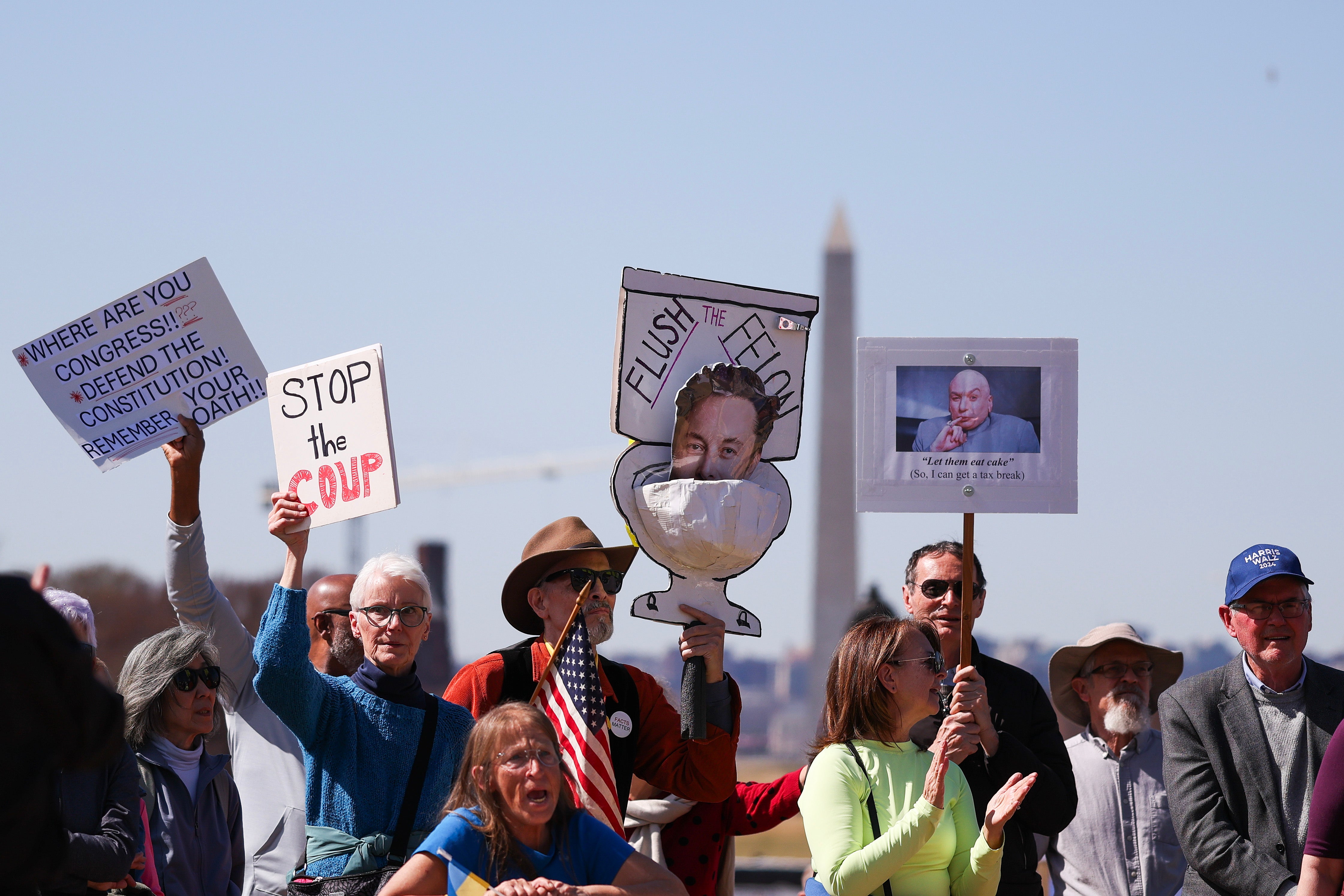 Protesters have pushed back against Musk and DOGE’s efforts to cut the federal workforce.