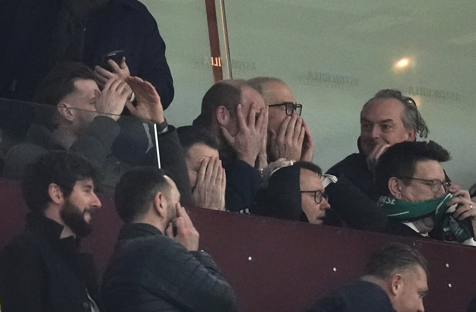 William reacts to a chance for Aston Villa