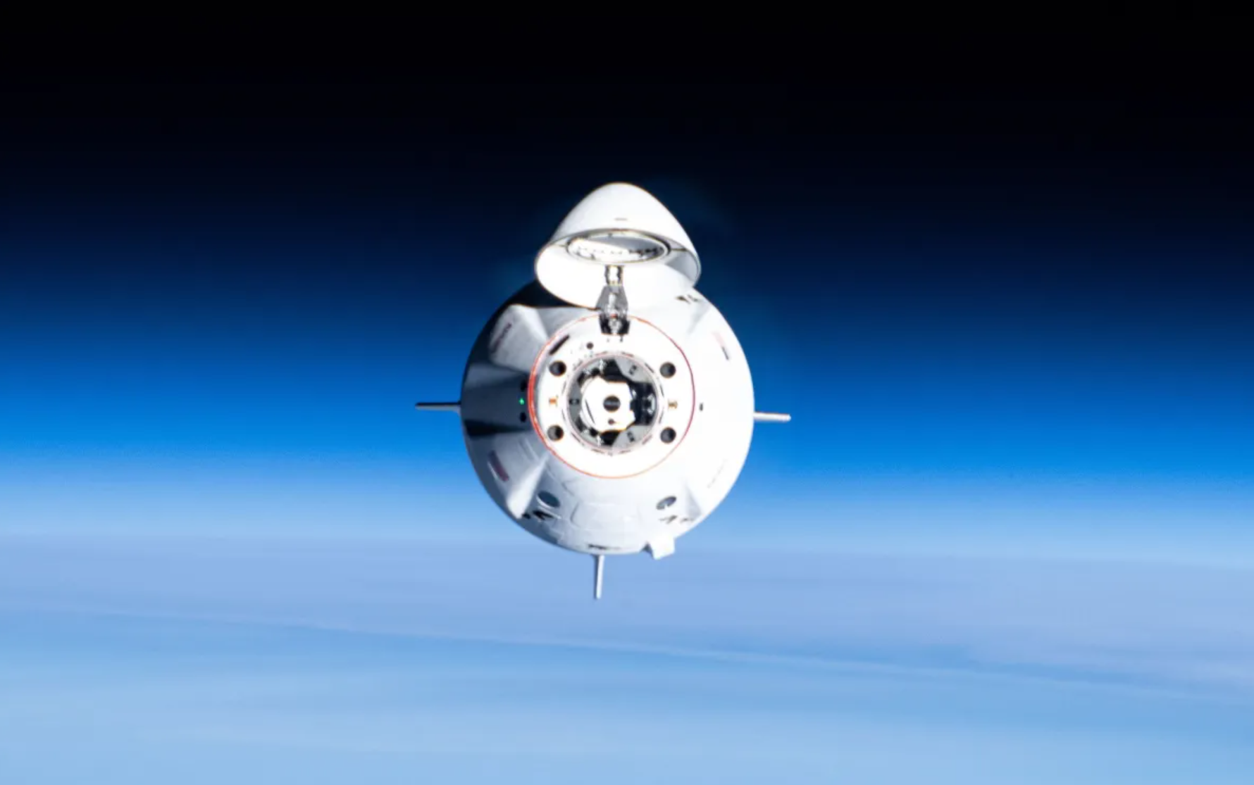 SpaceX's Crew Dragon capsule on an approach to the ISS