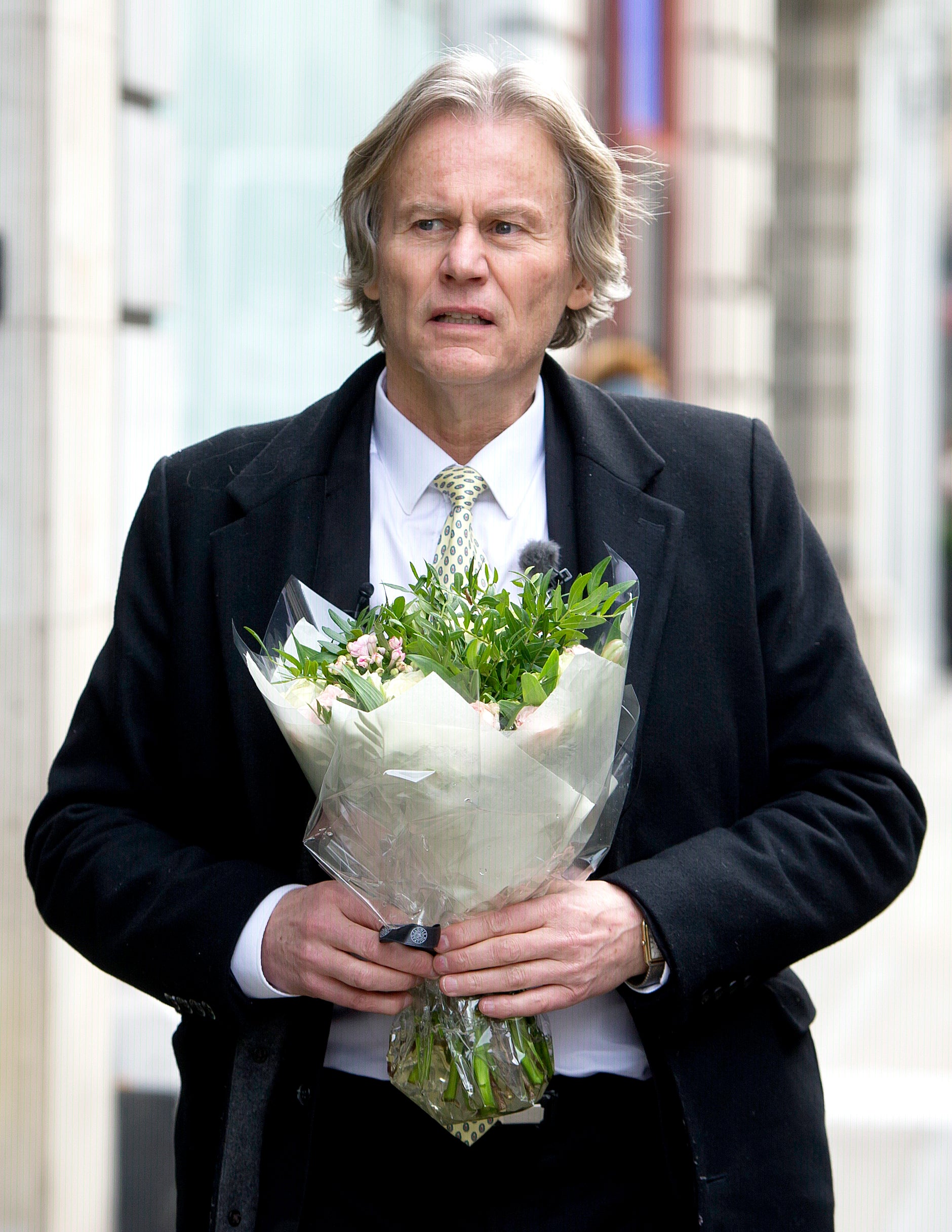 Odd Petter Magnussen, father of Martine Vik Magnussen, at Great Portland Street in London to lay flowers where the body of his daughter was found