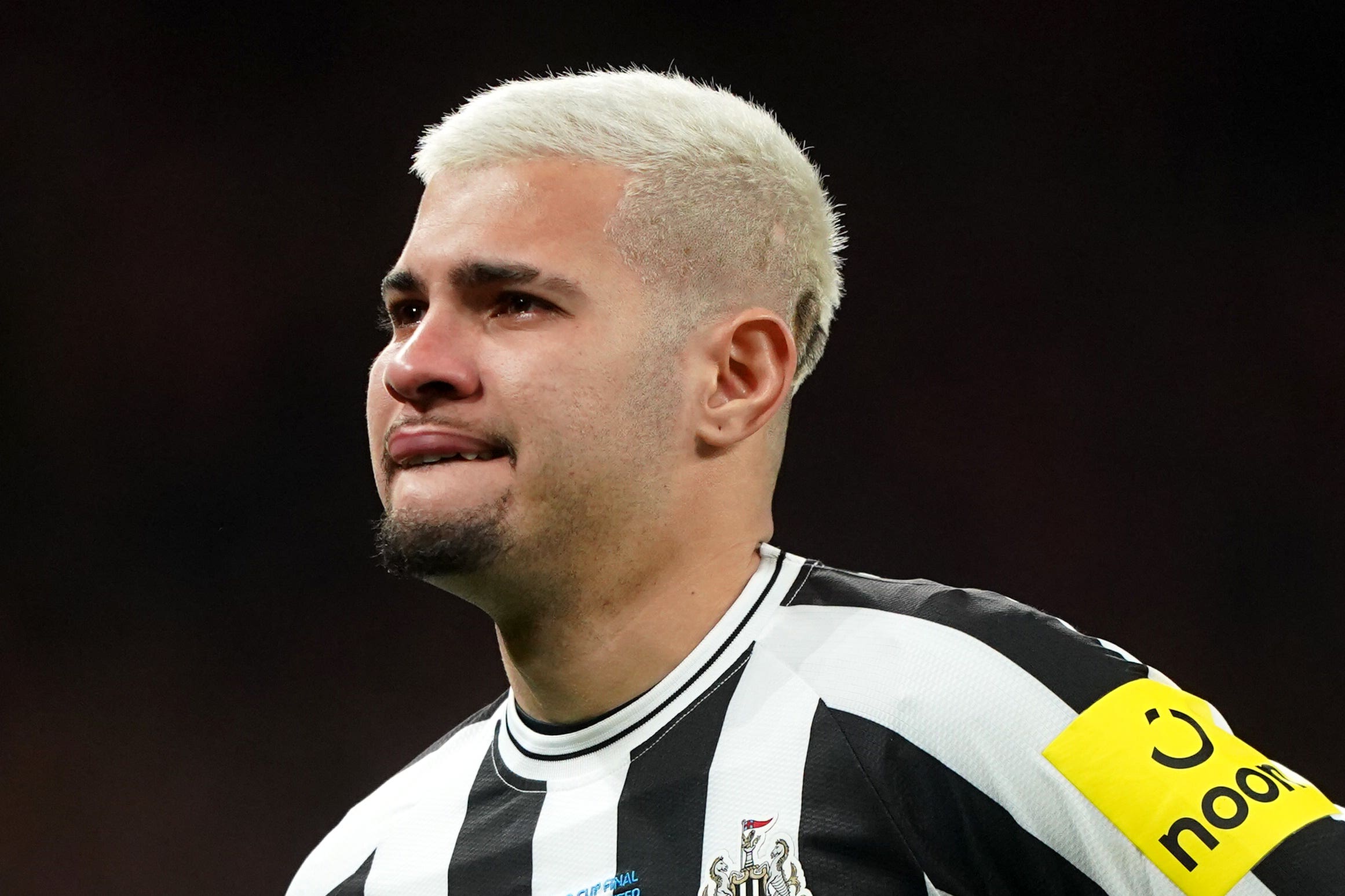 Skipper Bruno Guimaraes will weep tears of joy if Newcastle beat Liverpool in Sunday’s Carabao Cup final (Owen Humphreys/PA)