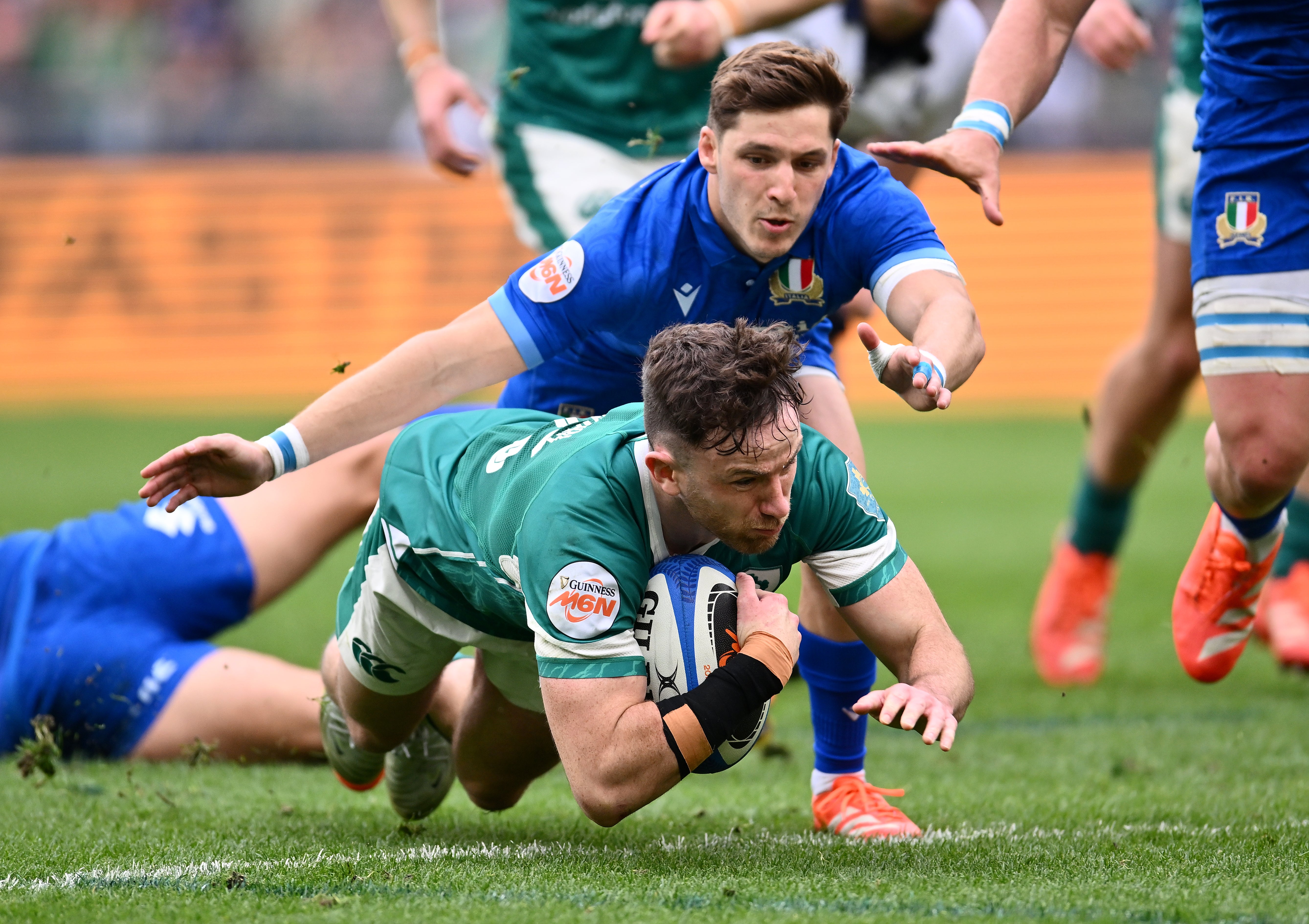 Hugo Keenan scored for Ireland