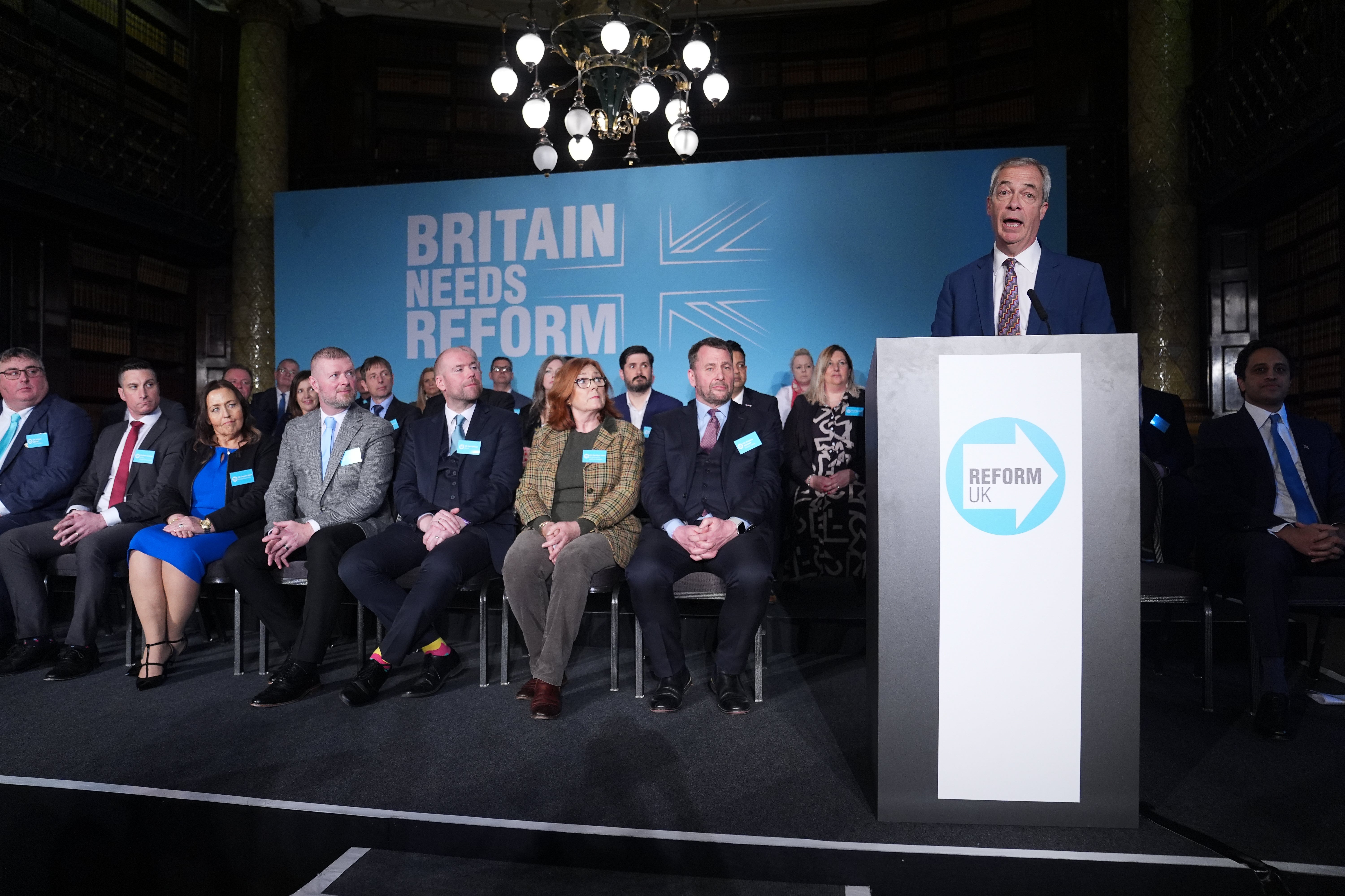 The Conservatives said Nigel Farage used Monday’s announcement as a distraction from Reform UK infighting