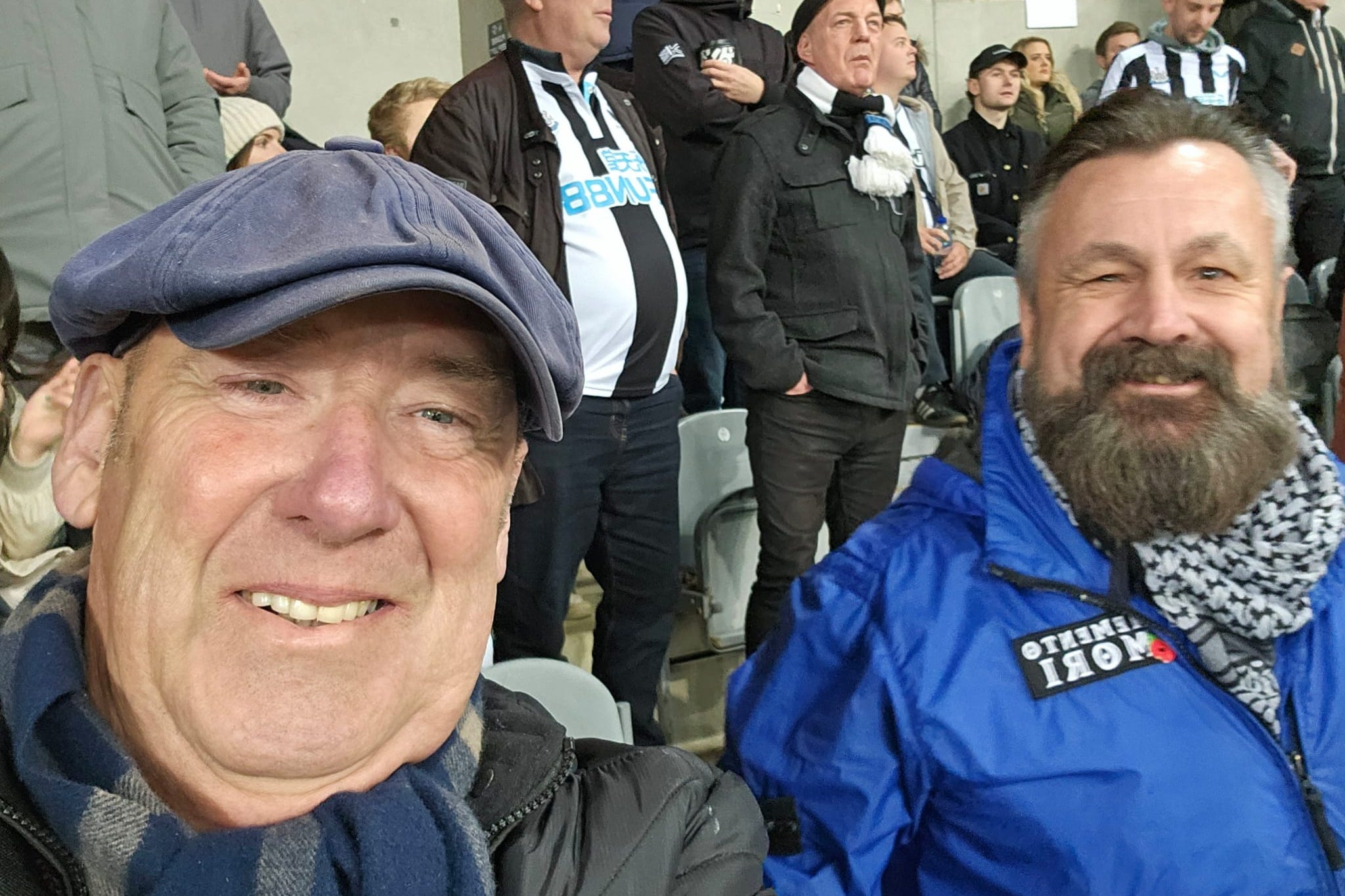 Terminally ill Newcastle United fan Steven Hunter (left) says he is overjoyed by his team’s historic win (Steven Hunter/PA)