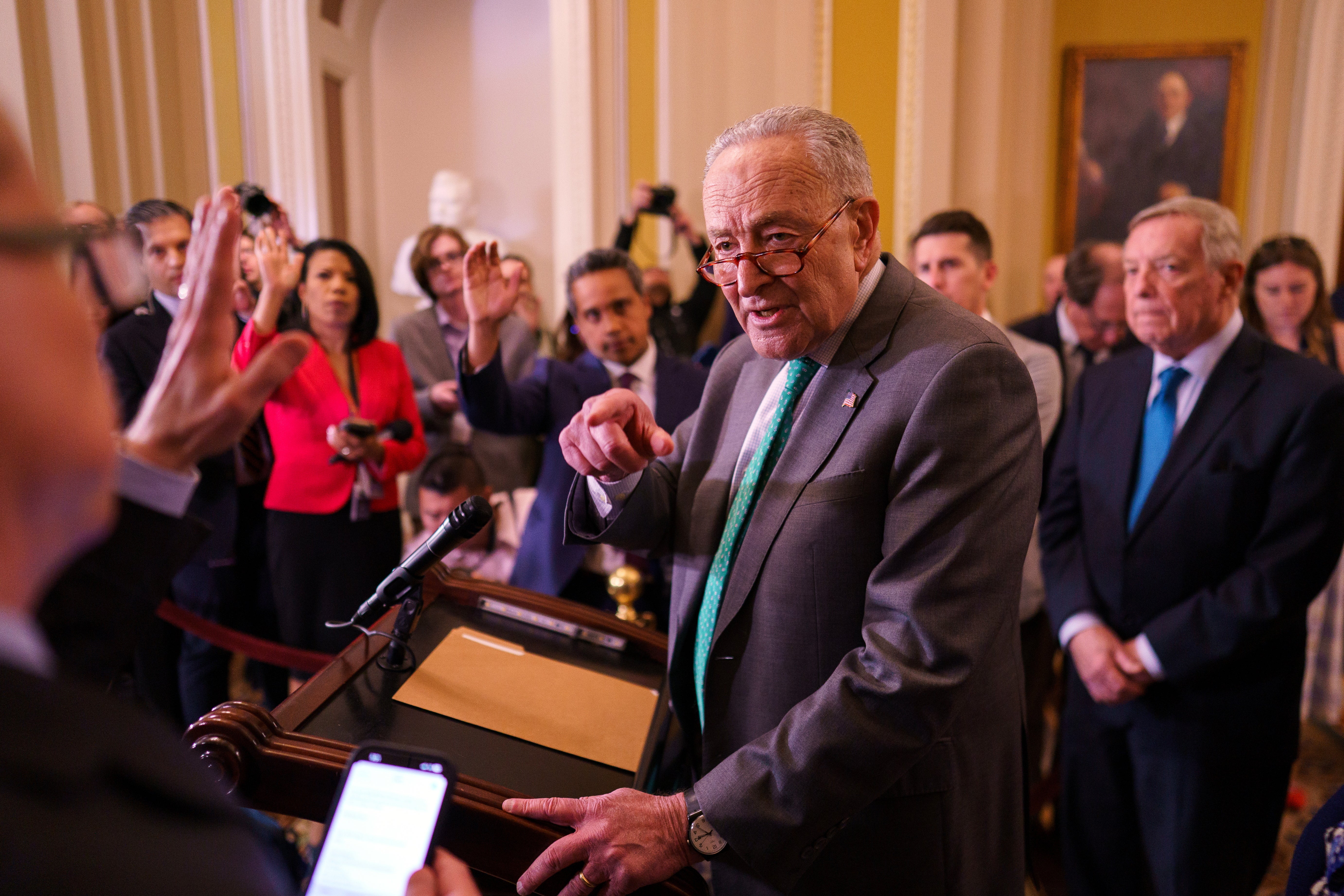 Senate Minority Leader Chuck Schumer has postponed his book tour for ‘security concerns’ after backlash following his decision to back a Republican spending bill to avert a government shutdown. Schumer was scheduled to appear at events in New York City, Baltimore and Philadelphia this week