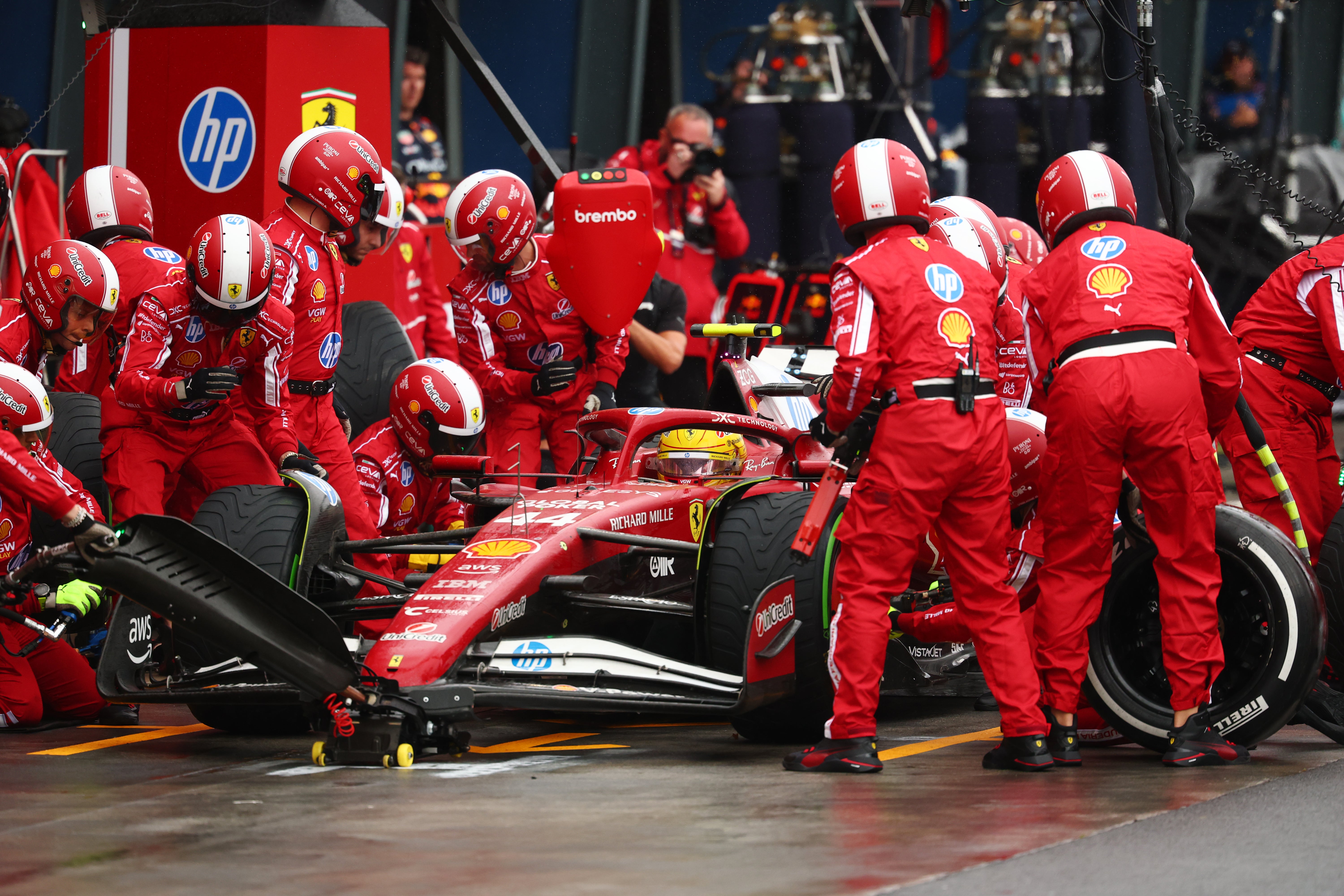 Ferrari pitted Hamilton too late and he dropped to ninth