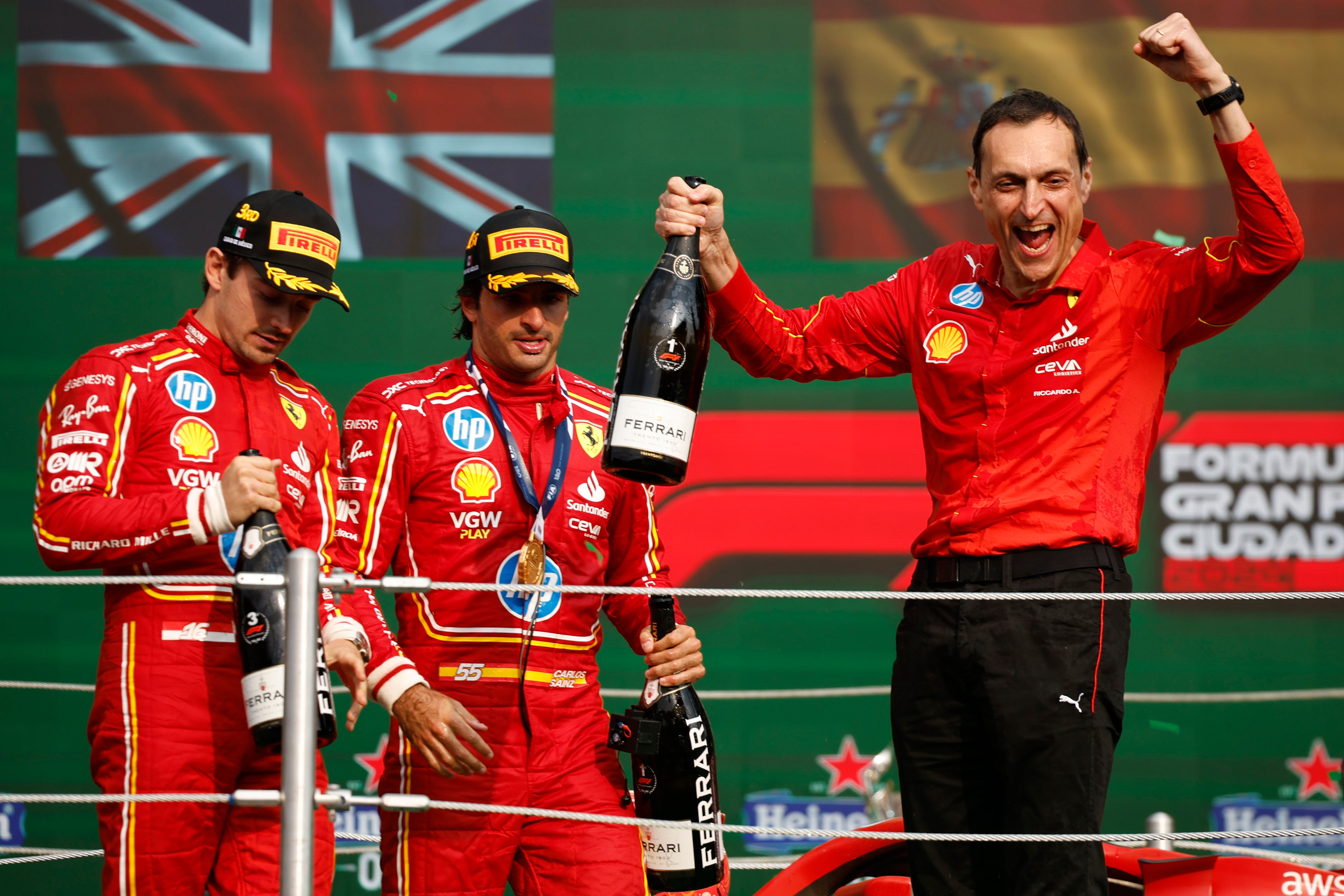 Riccardo Adami (right) is Hamilton's new race engineer