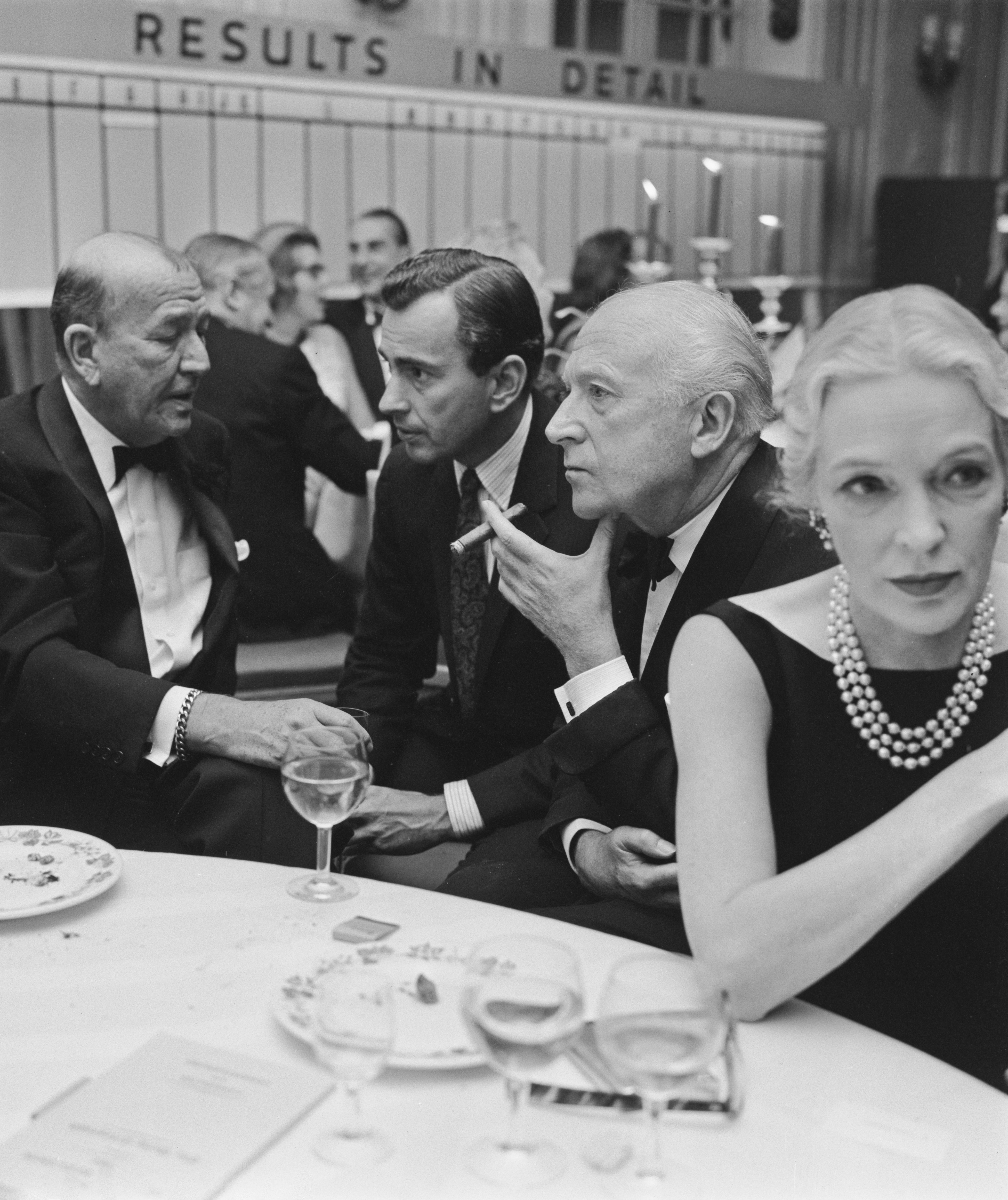 Meeting of minds: Noël Coward, Vidal, and fashion designer Cecil Beaton pictured at an election party during the 1964 UK general election