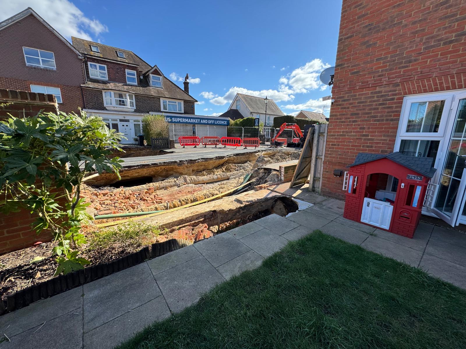 The scene of destruction outside the home Rezgar bought in 2022