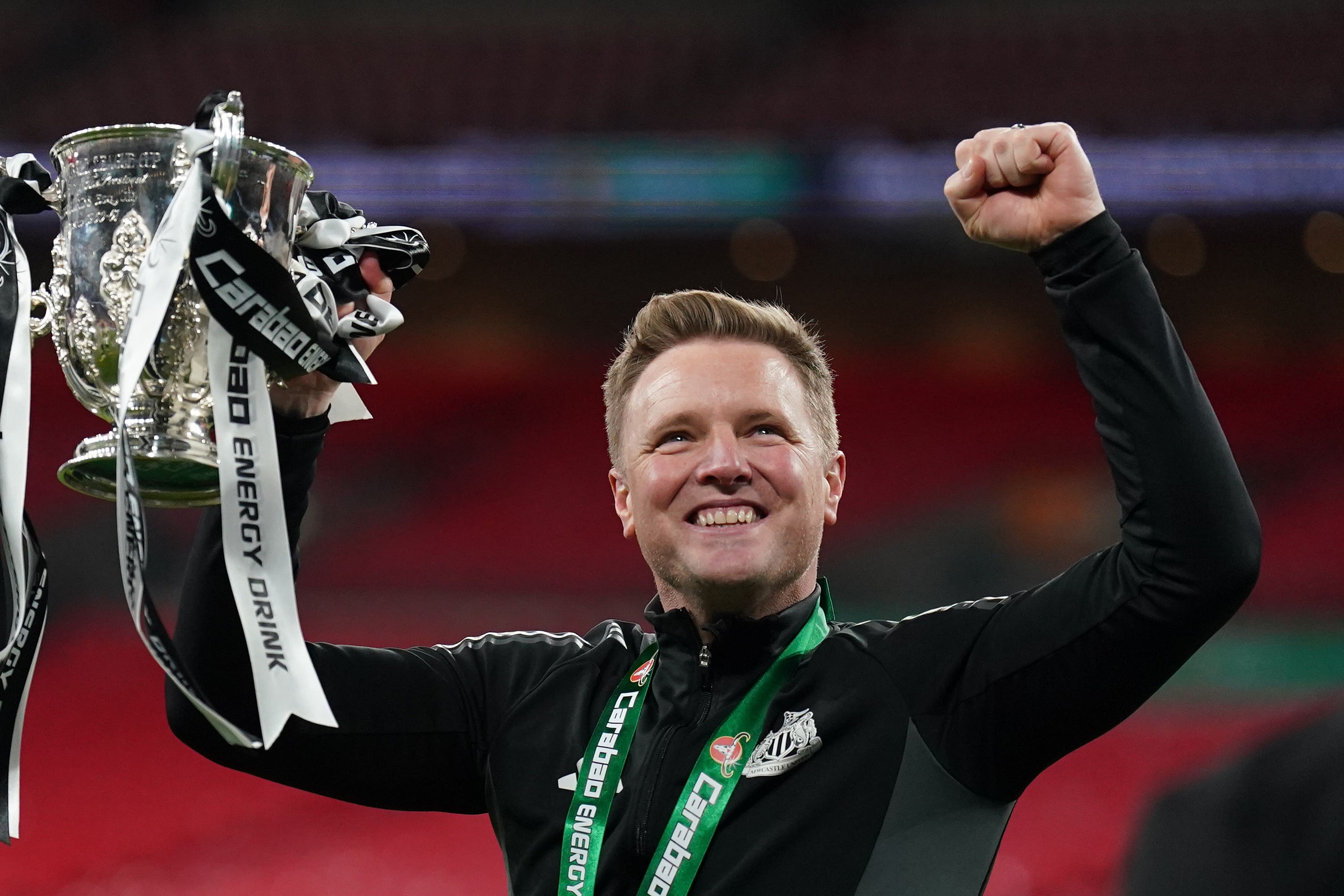 Newcastle United manager Eddie Howe steered his team to victory over Liverpool on Sunday (Owen Humphreys/PA)