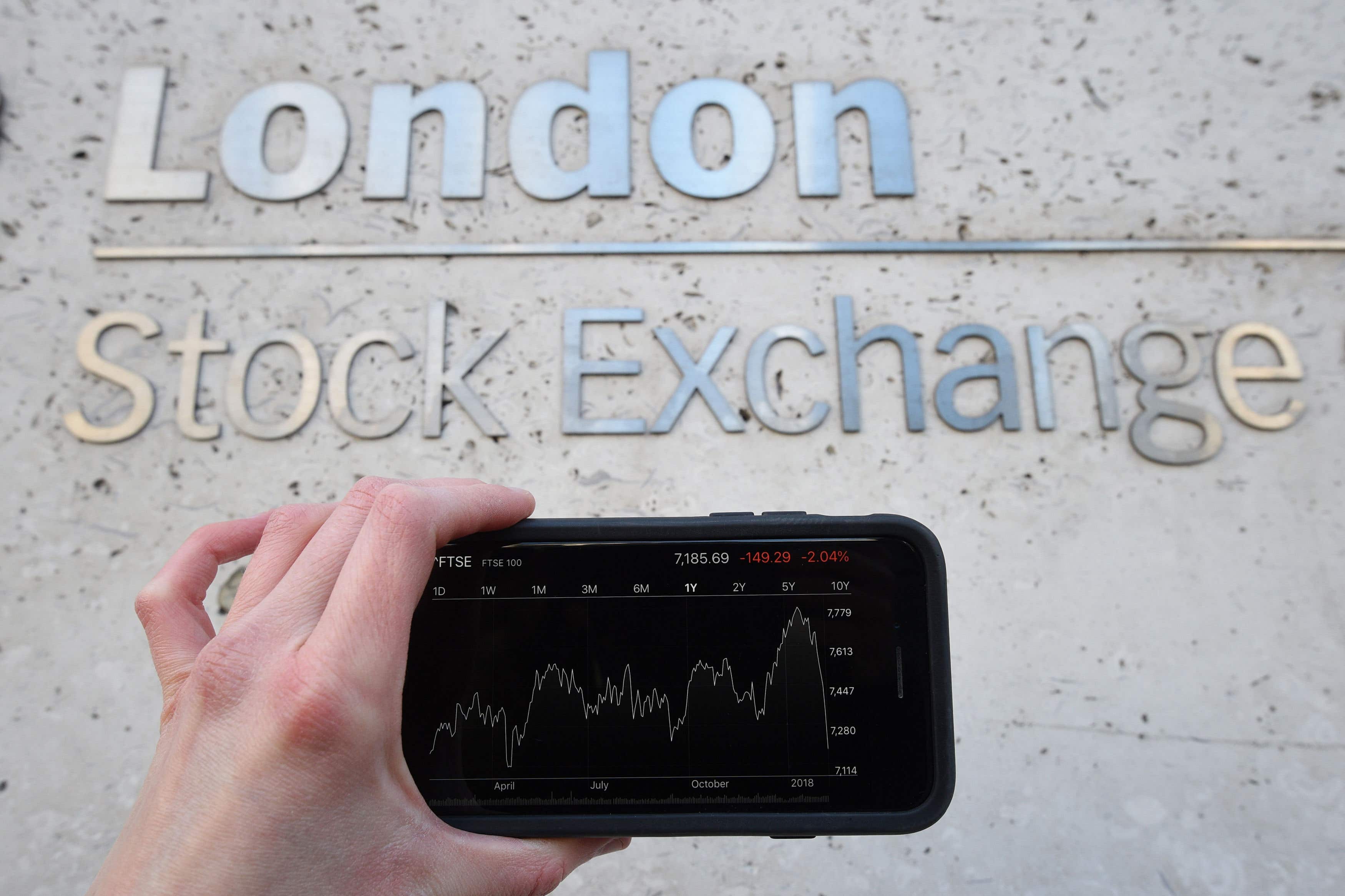 The London Stock Exchange sign in the city’s financial district (Kirsty O’Connor/PA)