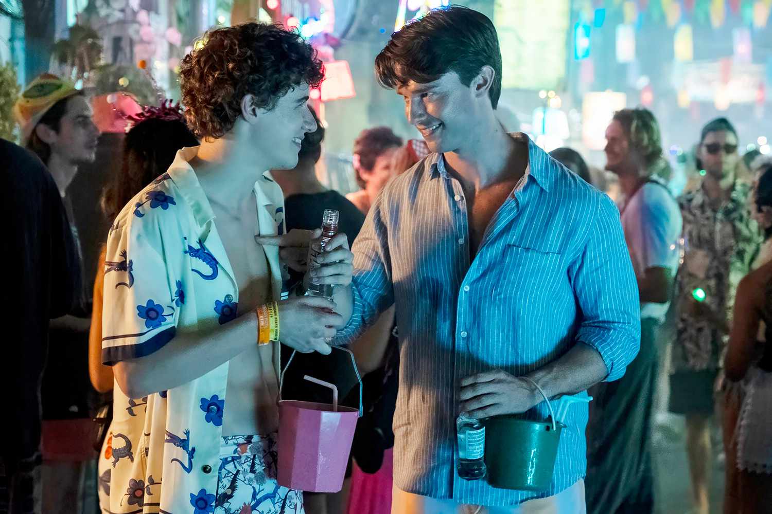 Sam Nivola and Patrick Schwarzenegger in The White Lotus