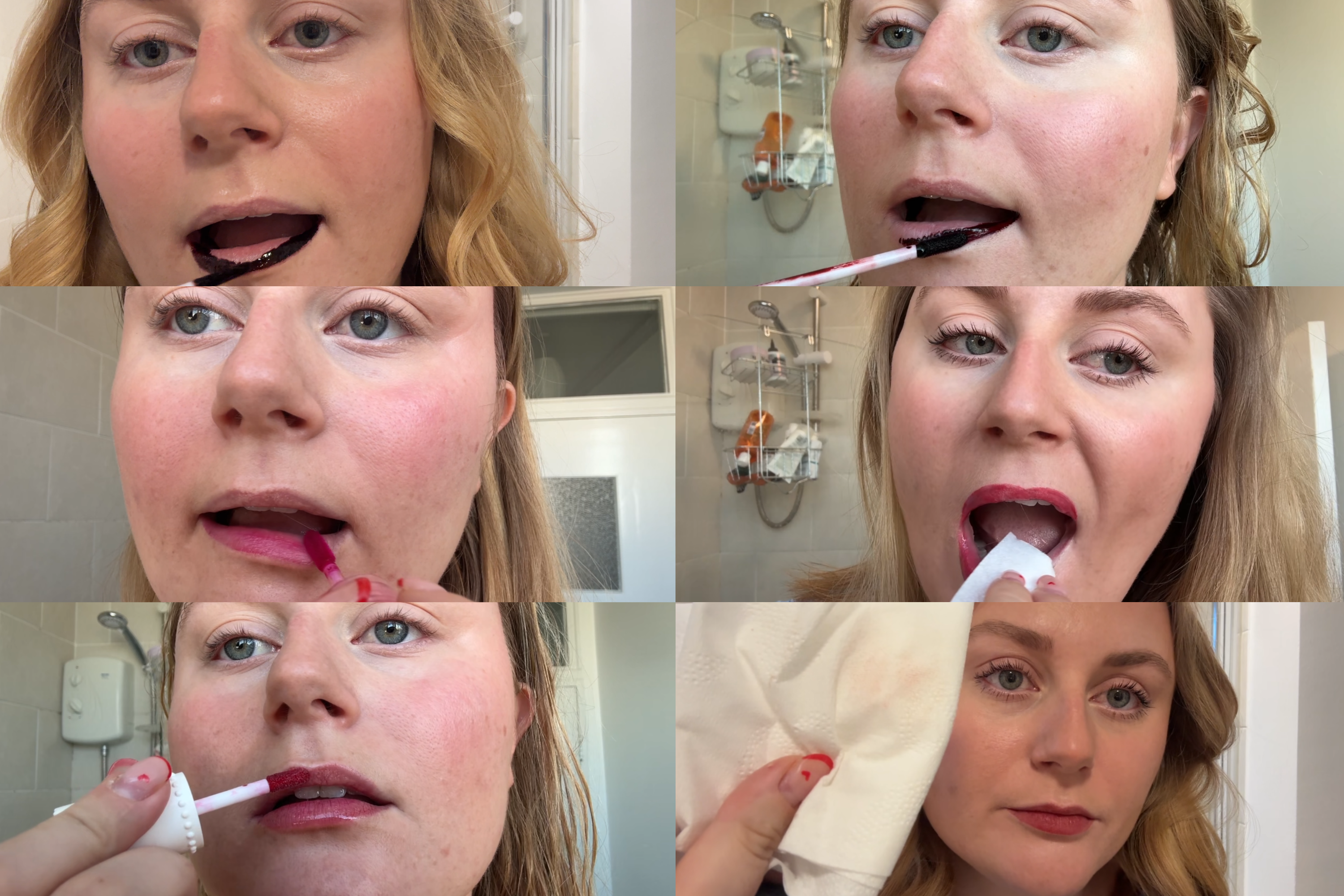 During testing, I considered the immediate colour pay-off as well as any residual stain