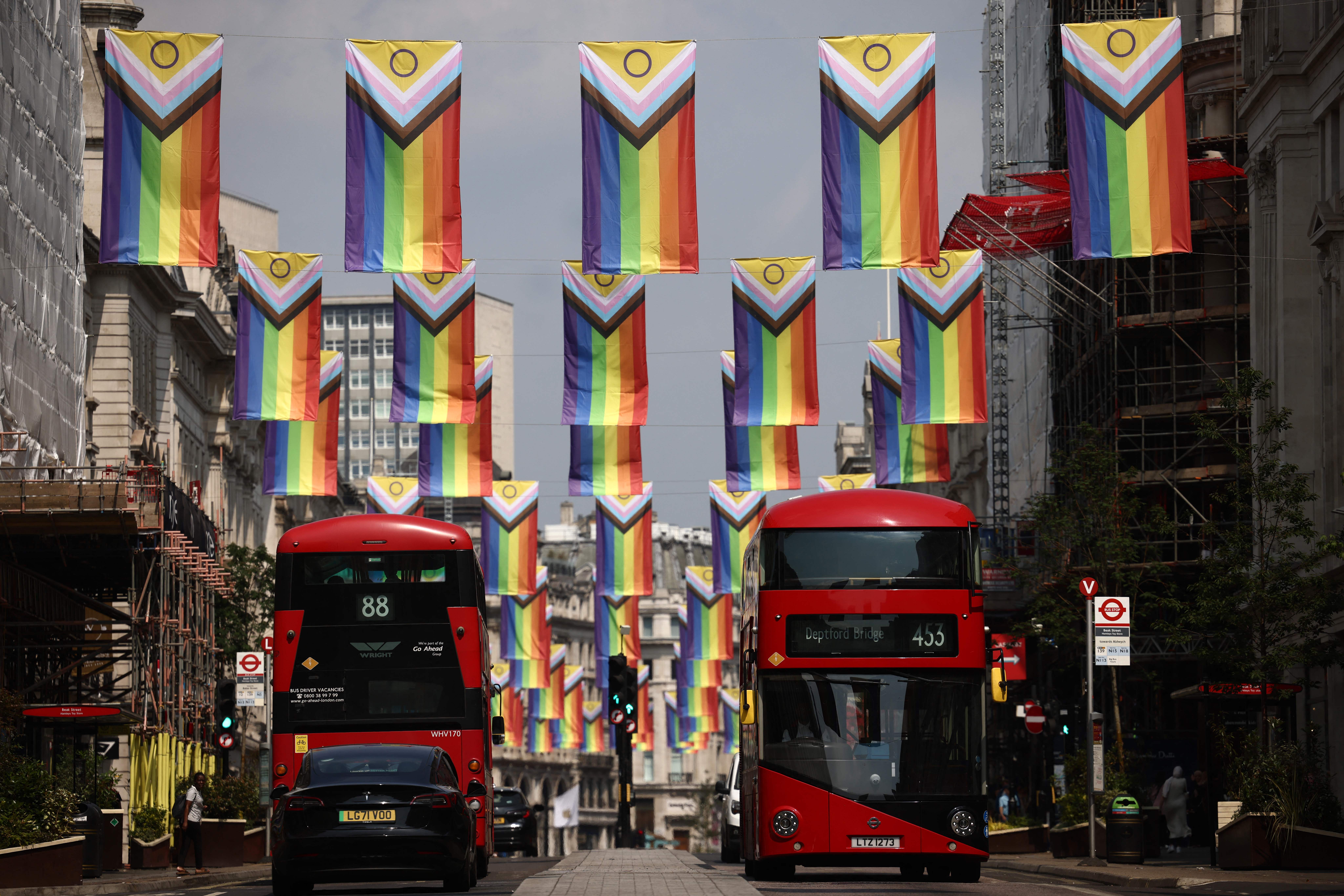 The incident occurred at a junction on Regent Street in central London on Monday afternoon