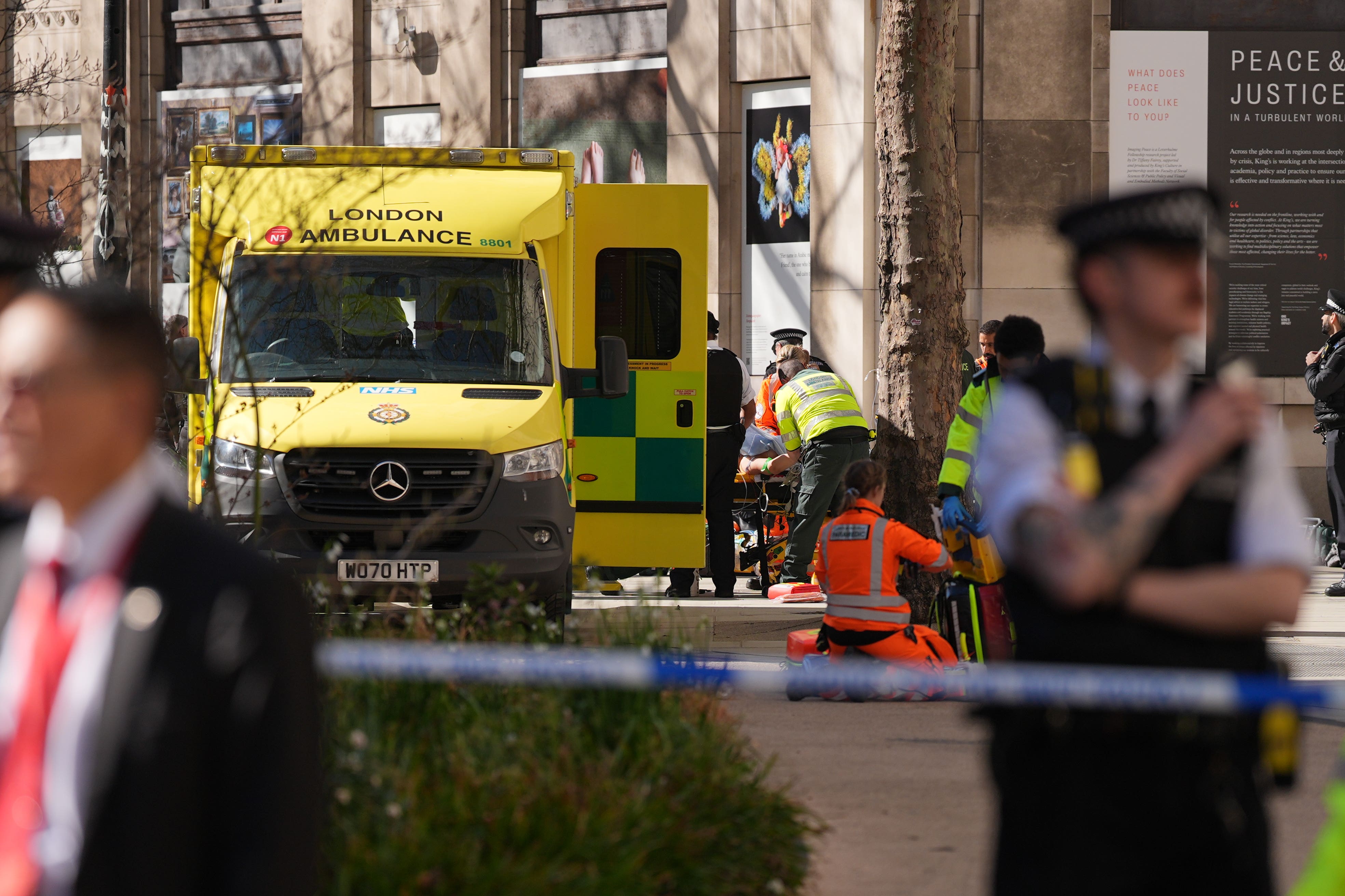 The scene of the incident the Strand on Tuesday (Yui Mok/PA)