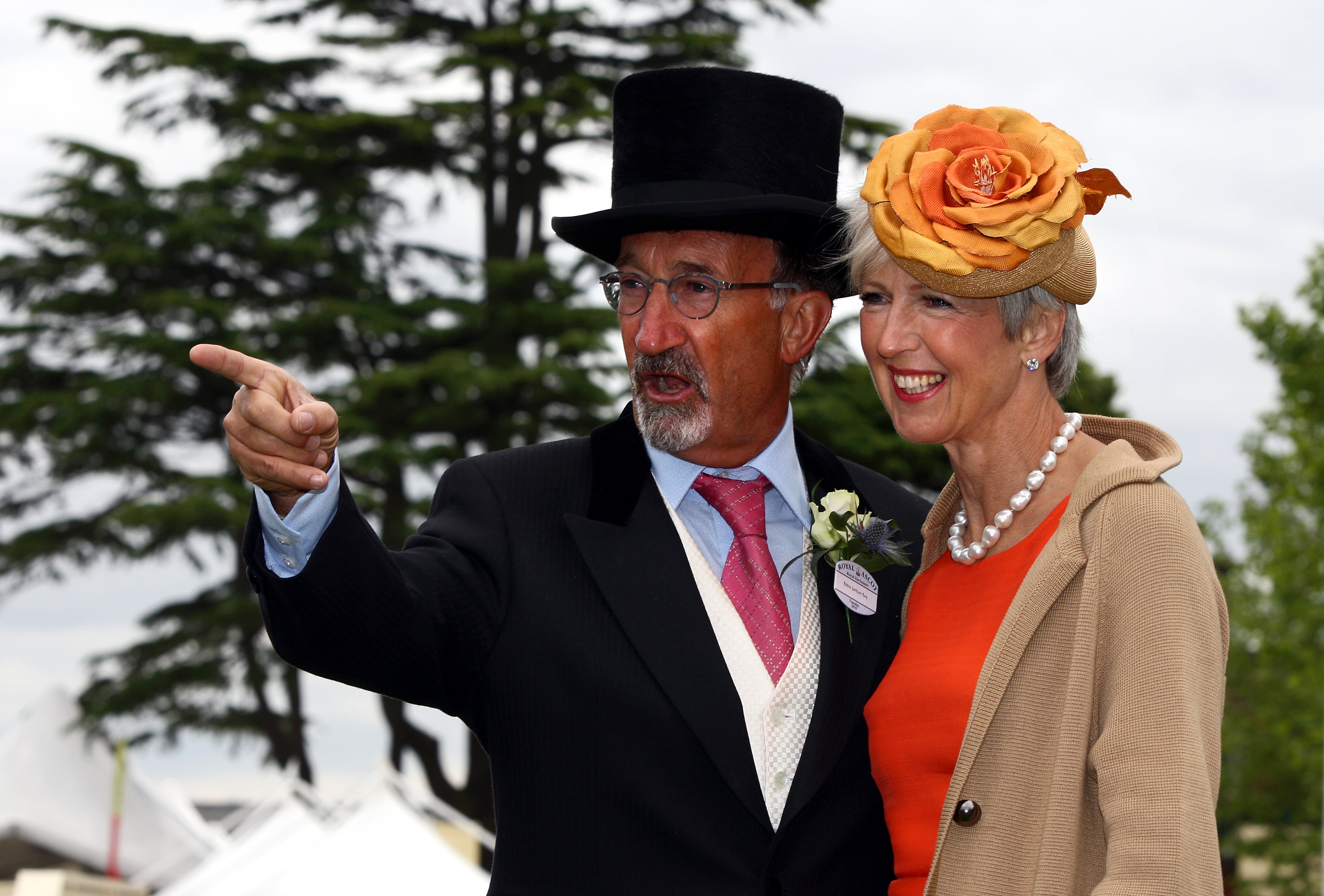Eddie Jordan (left) and his wife Marie (right) at the Royal Ascot in 2010.
