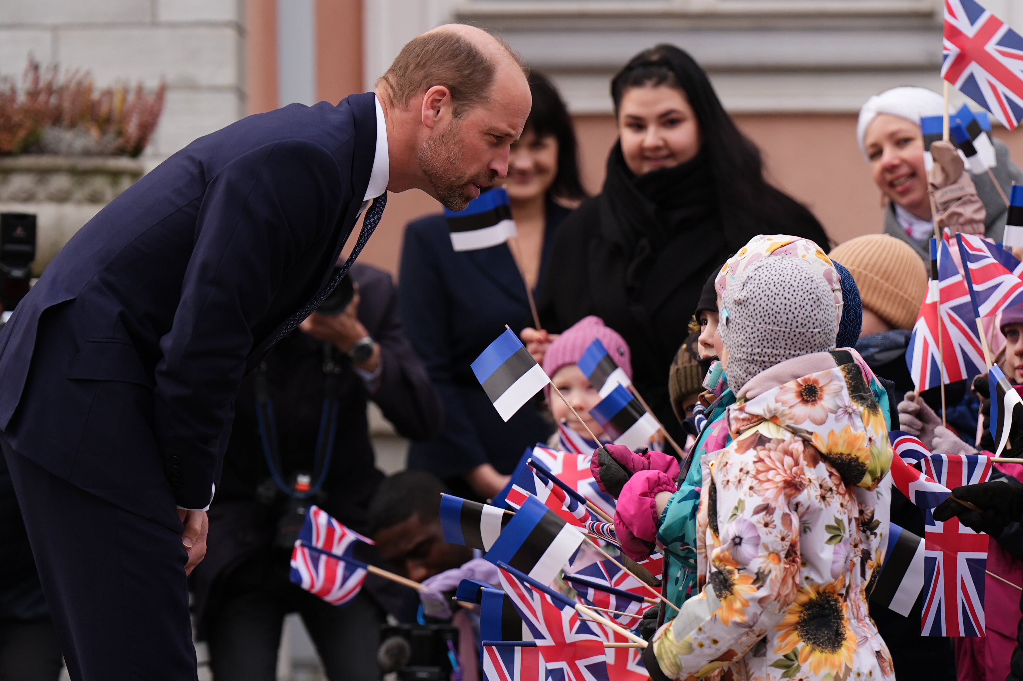 William met Estonian school children during his trip to Tallinn