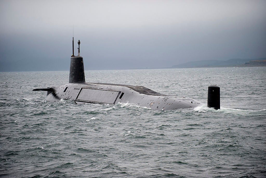 Trident ballistic missile submarine HMS Vengeance stationed off the Scottish coast in 2012