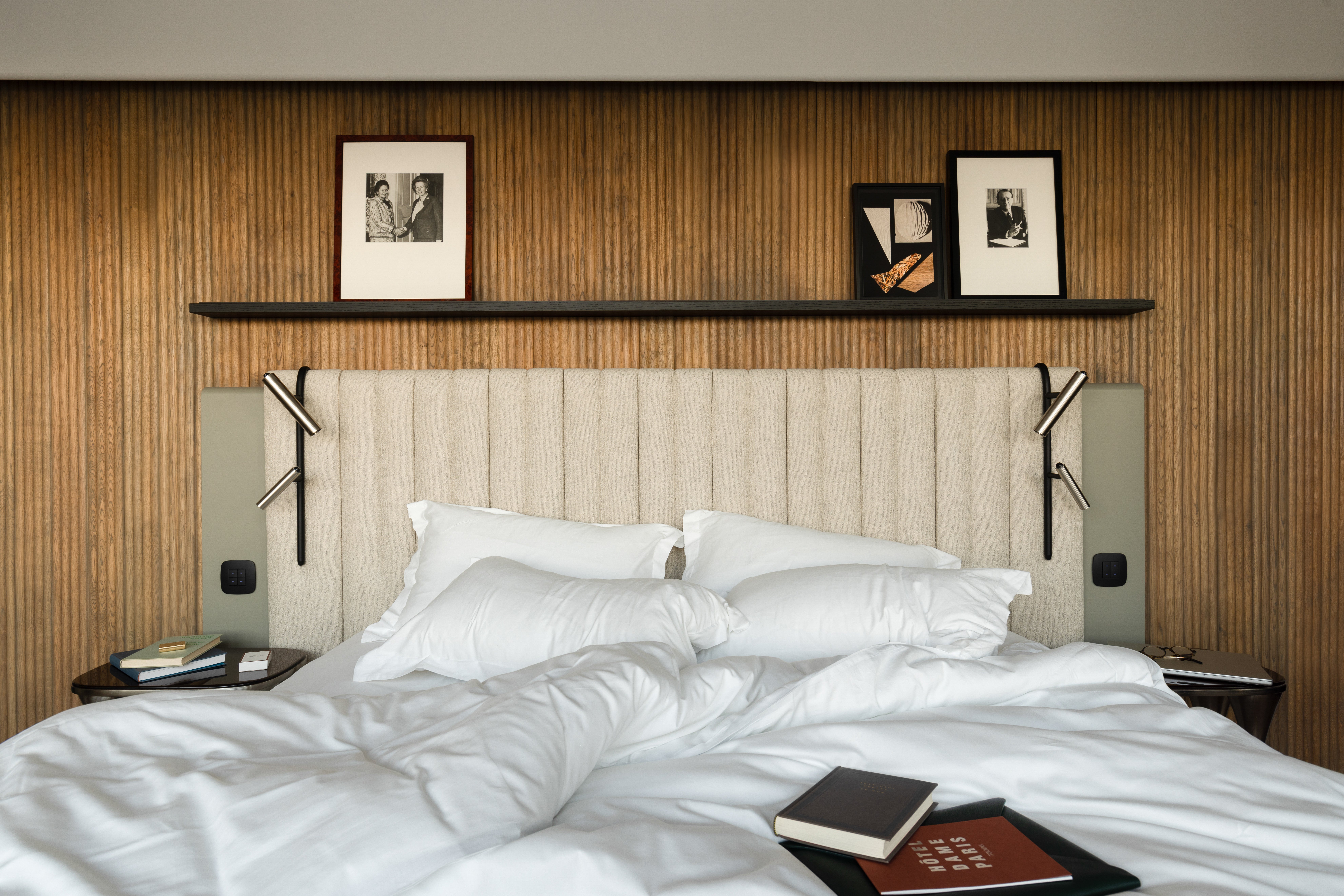 Sink into bed at Dame des Arts after a day exploring the city