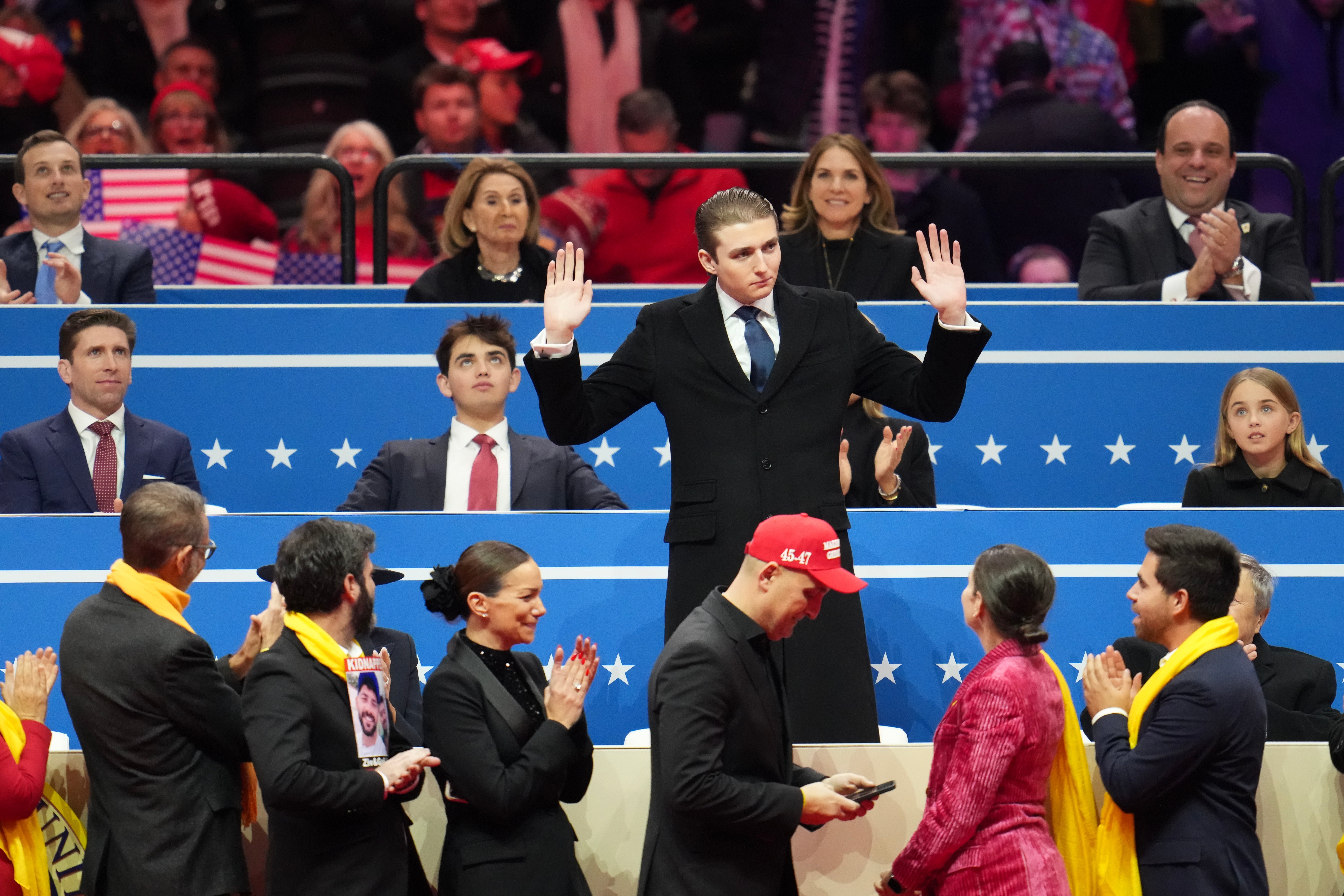 While initially out of the spotlight, Baron. since graduating high school has been more involved with his father and making appearances at rallies