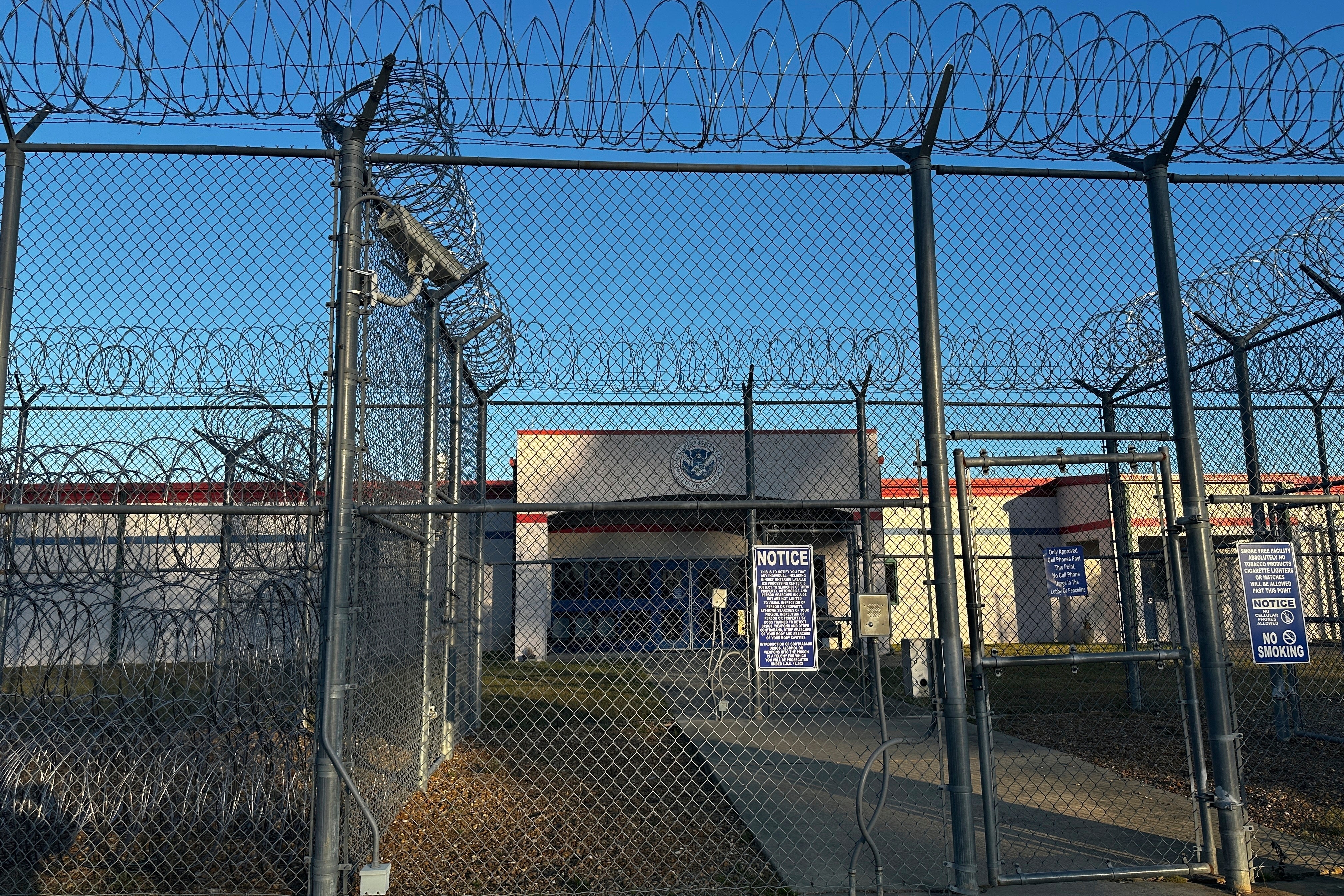 The Department of Homeland Security’s ICE detention facility is shown in Jena, La., on Friday, March 21, 2025. A third party payment system in use at ICE facilities has been experiencing outages, leaving detainees without a means to receive money to buy food and basic necessities