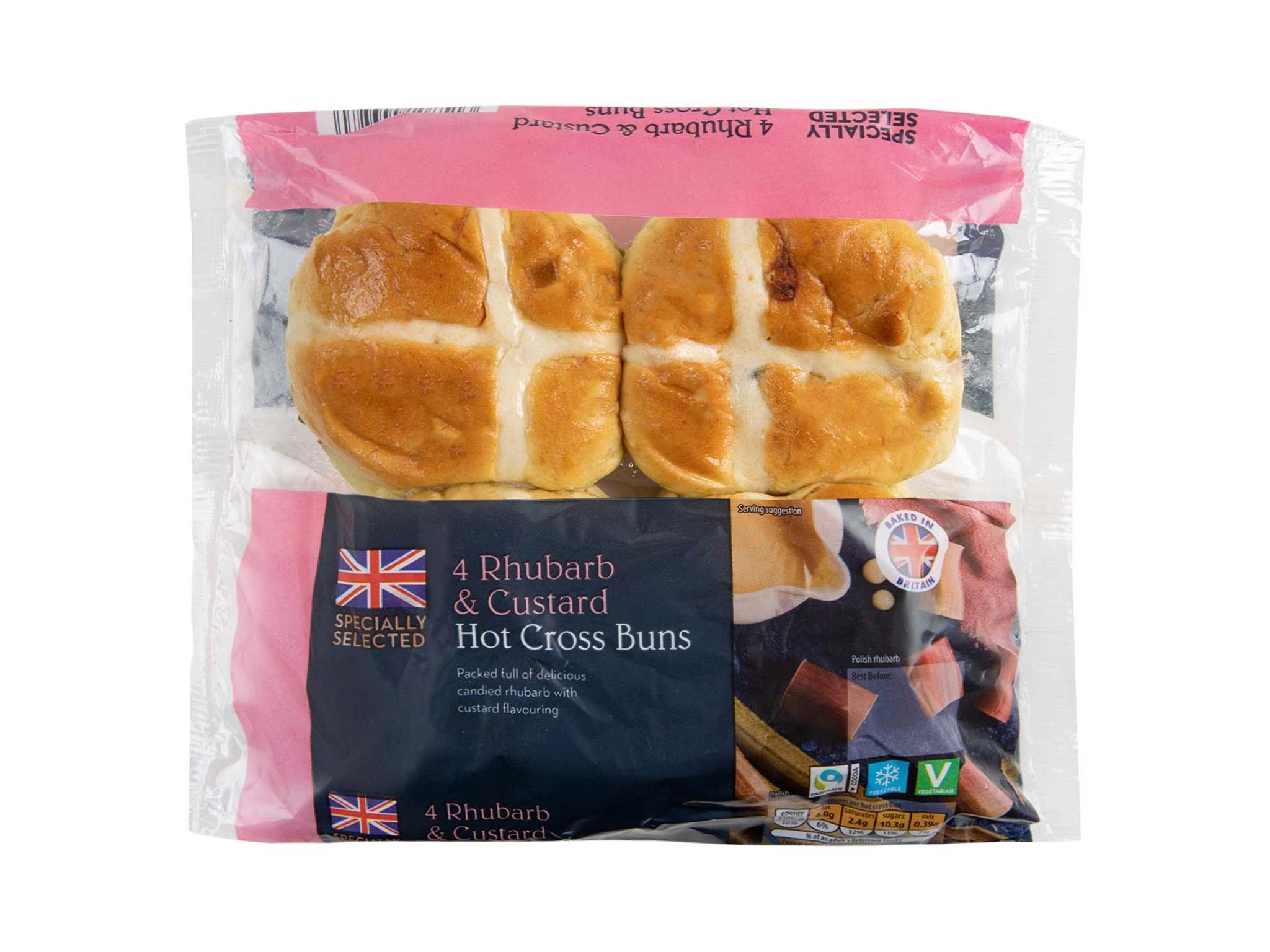 Rhubarb & Custard hot cross bun indybest