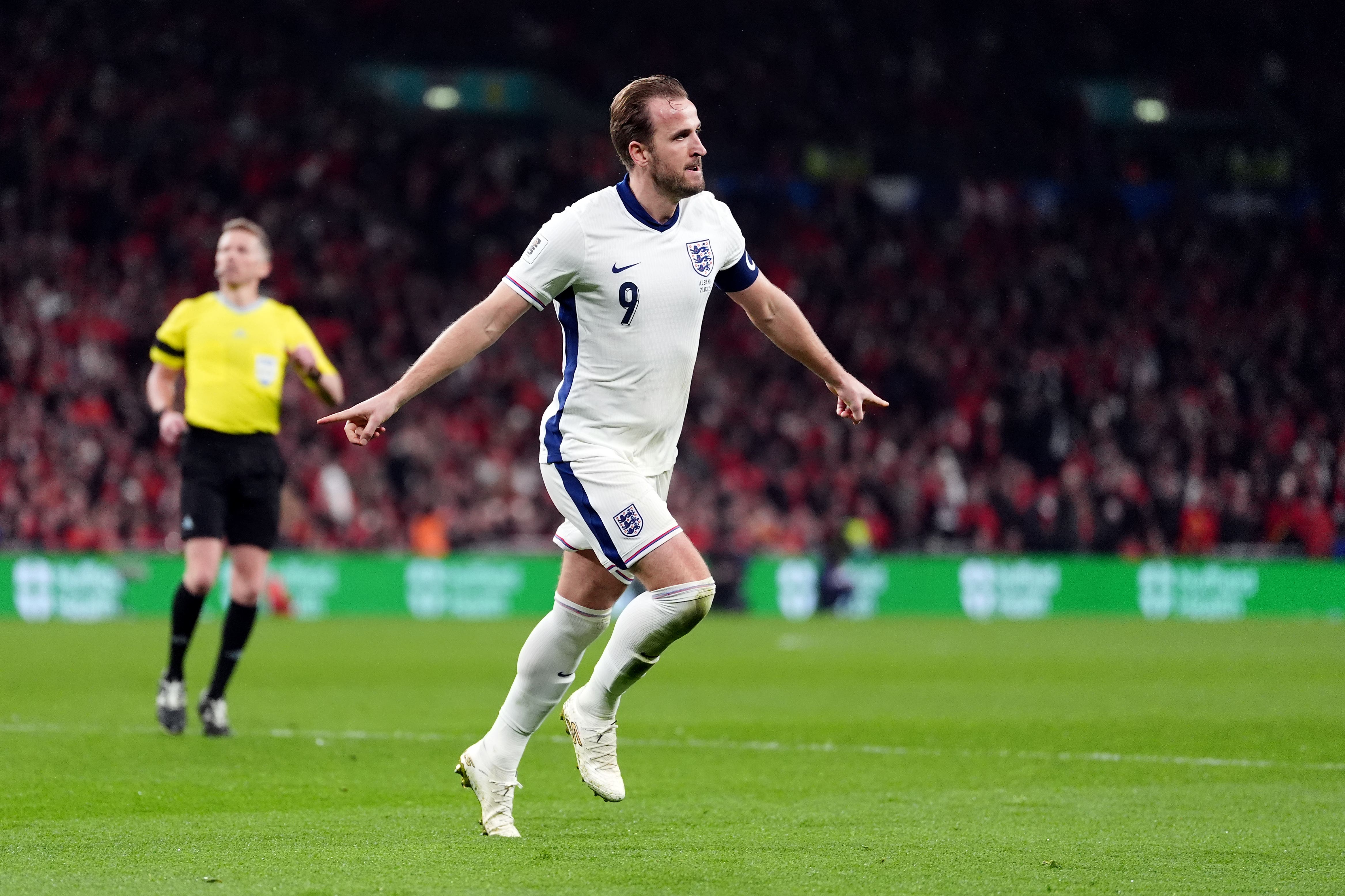 Harry Kane scored his 70th goal for England in the 2-0 win over Albania (Adam Davy/PA)