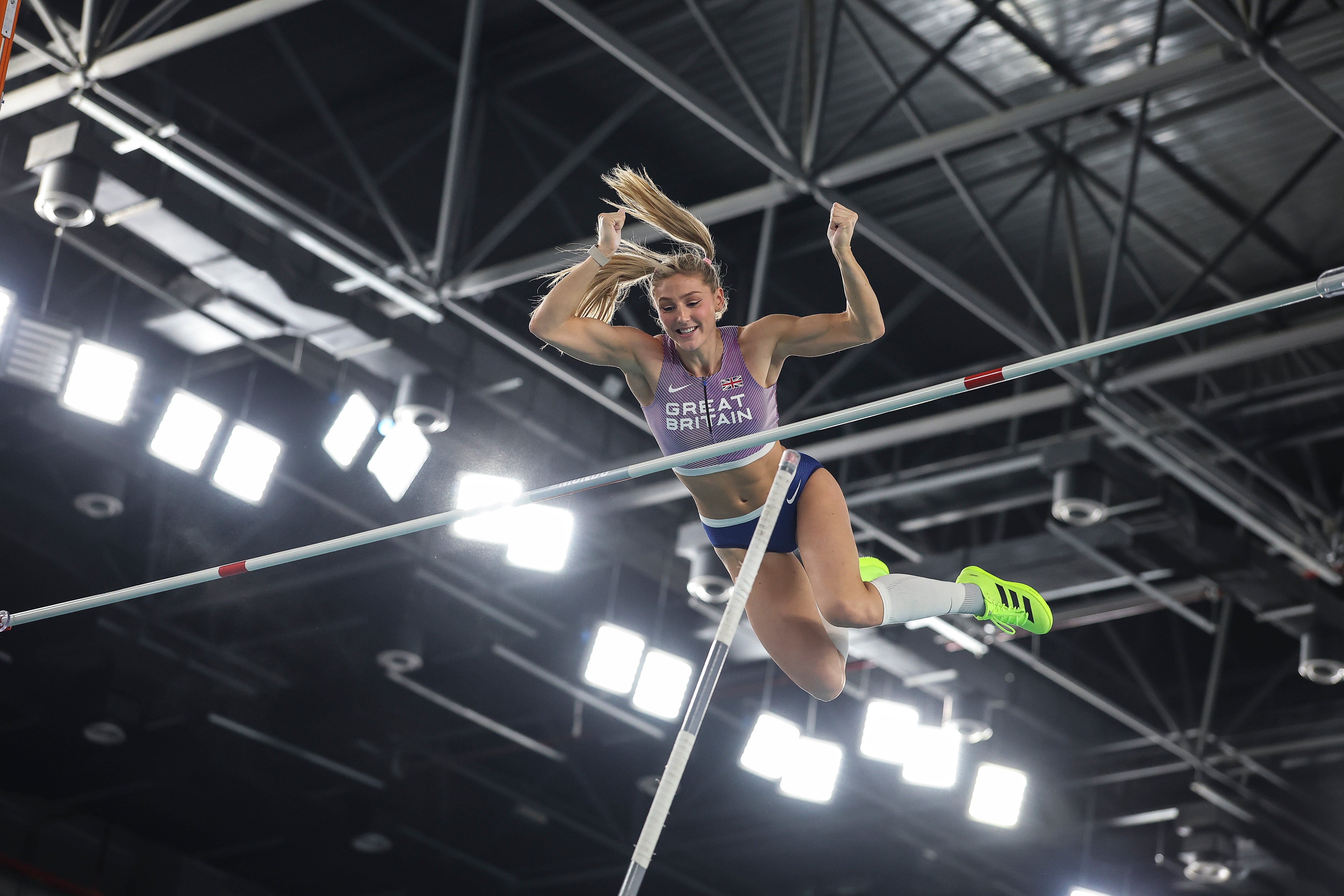 Molly Caudery finished fourth in the pole vault trying to defend her title from Glasgow 2024