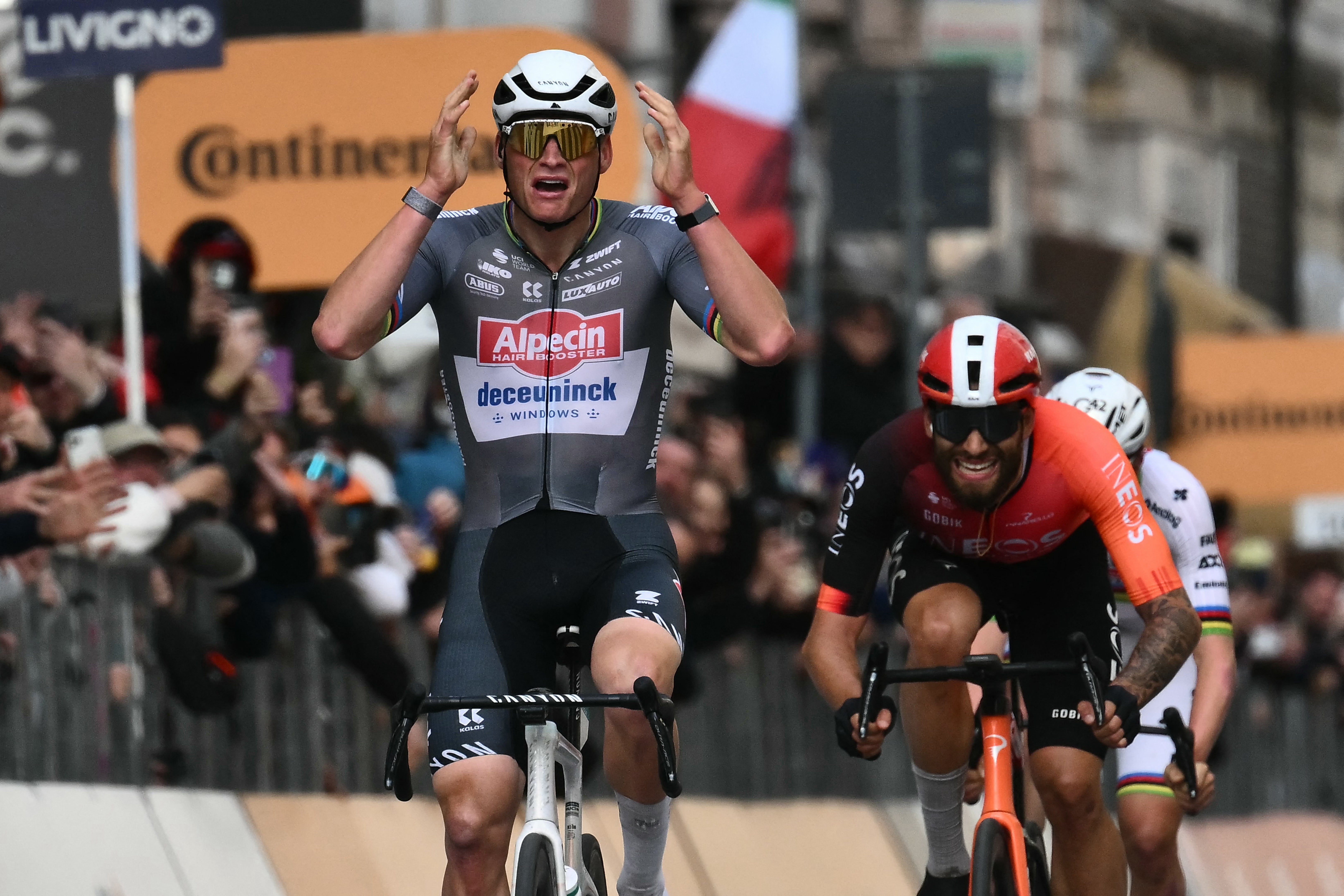 Mathieu van der Poel sprinted to victory at the first monument of the year