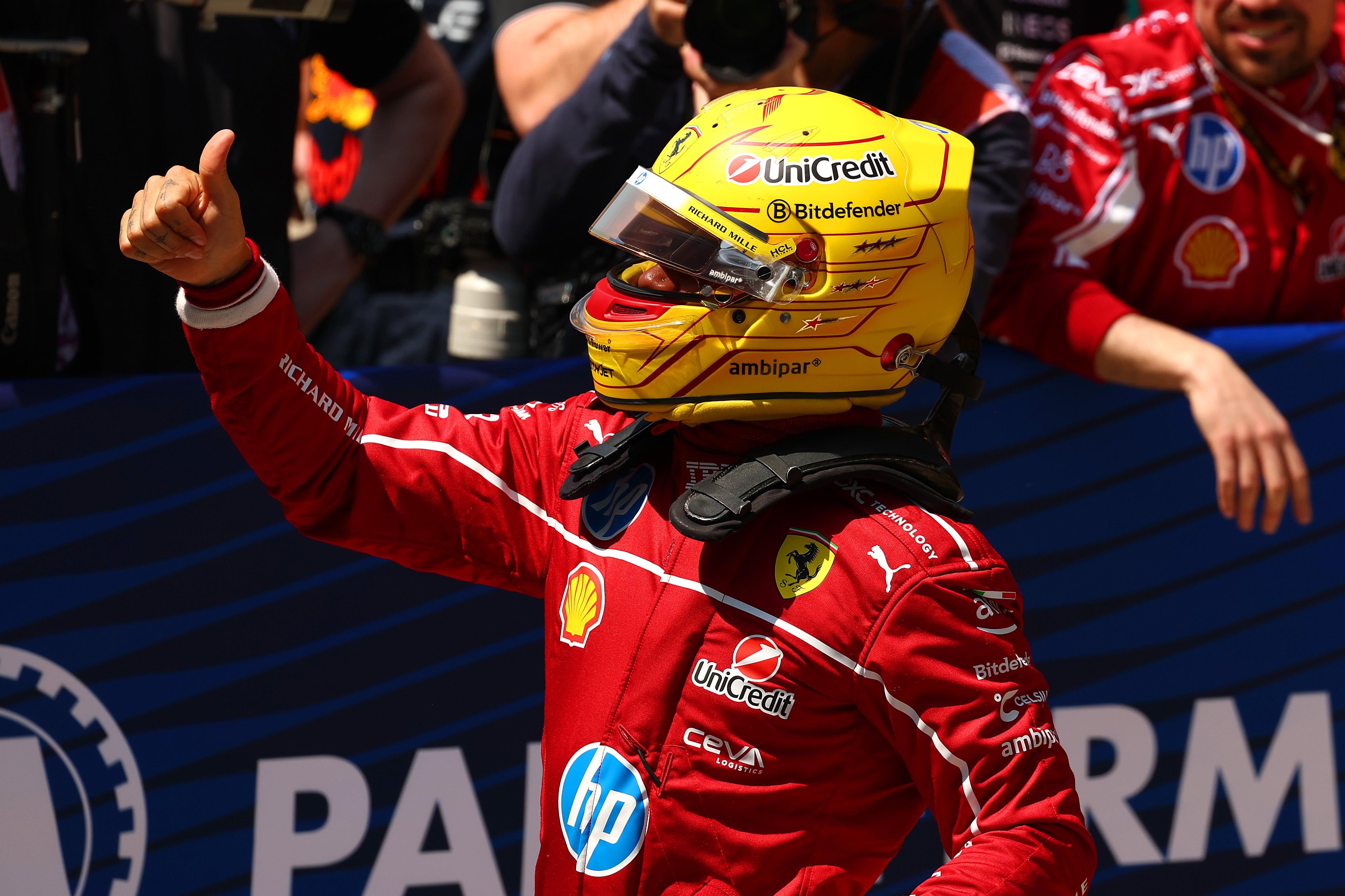 F1 Chinese GP LIVE: Lewis Hamilton claims brilliant win for Ferrari in sprint race