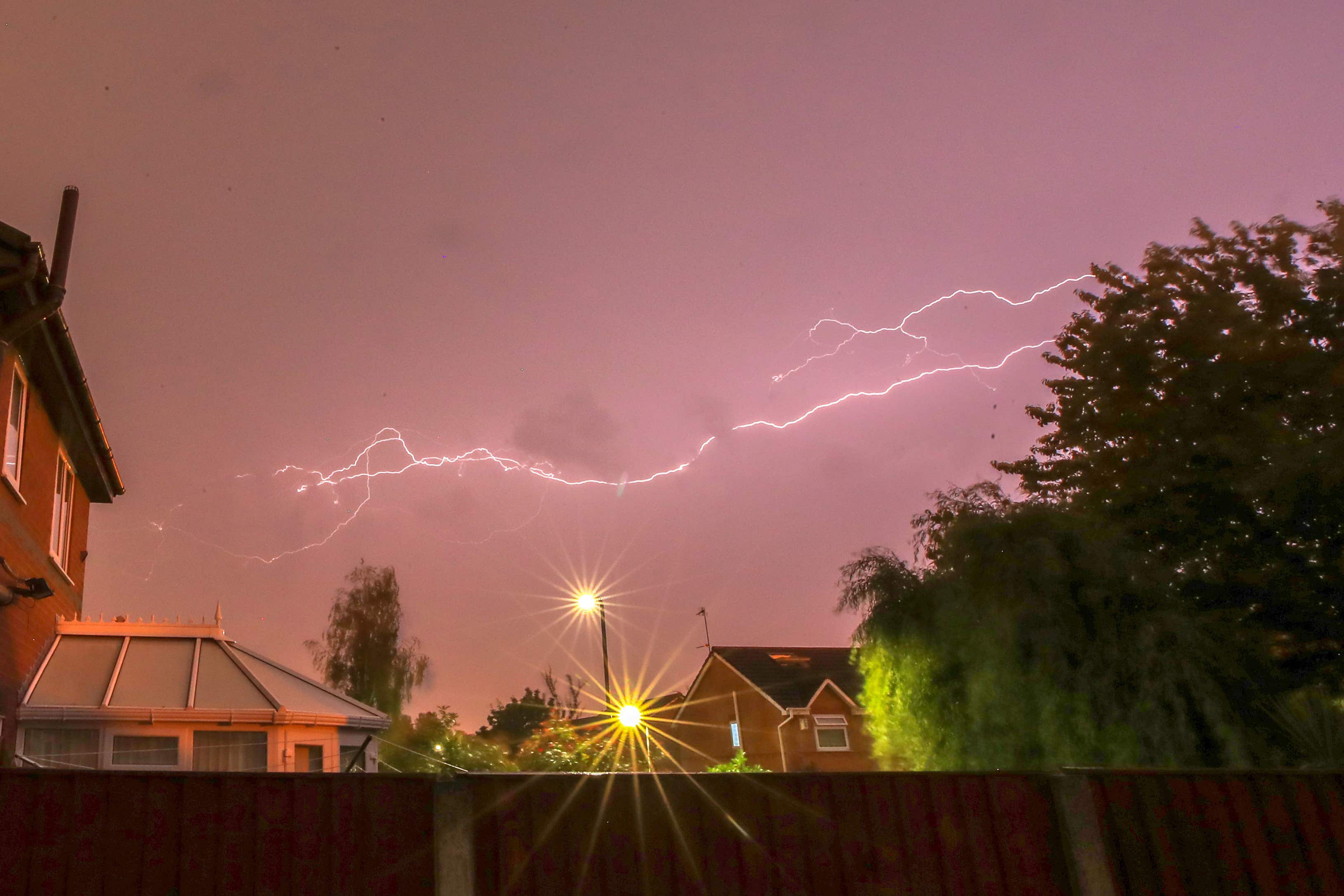 The Met Office said there were hundreds of lightning strikes across the UK on Saturday (Peter Byrne/PA)