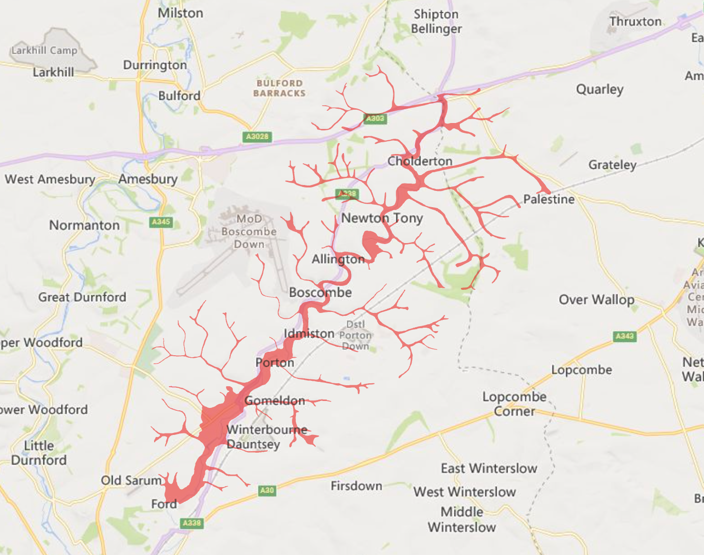 Flooding is expected in the Bourne Valley