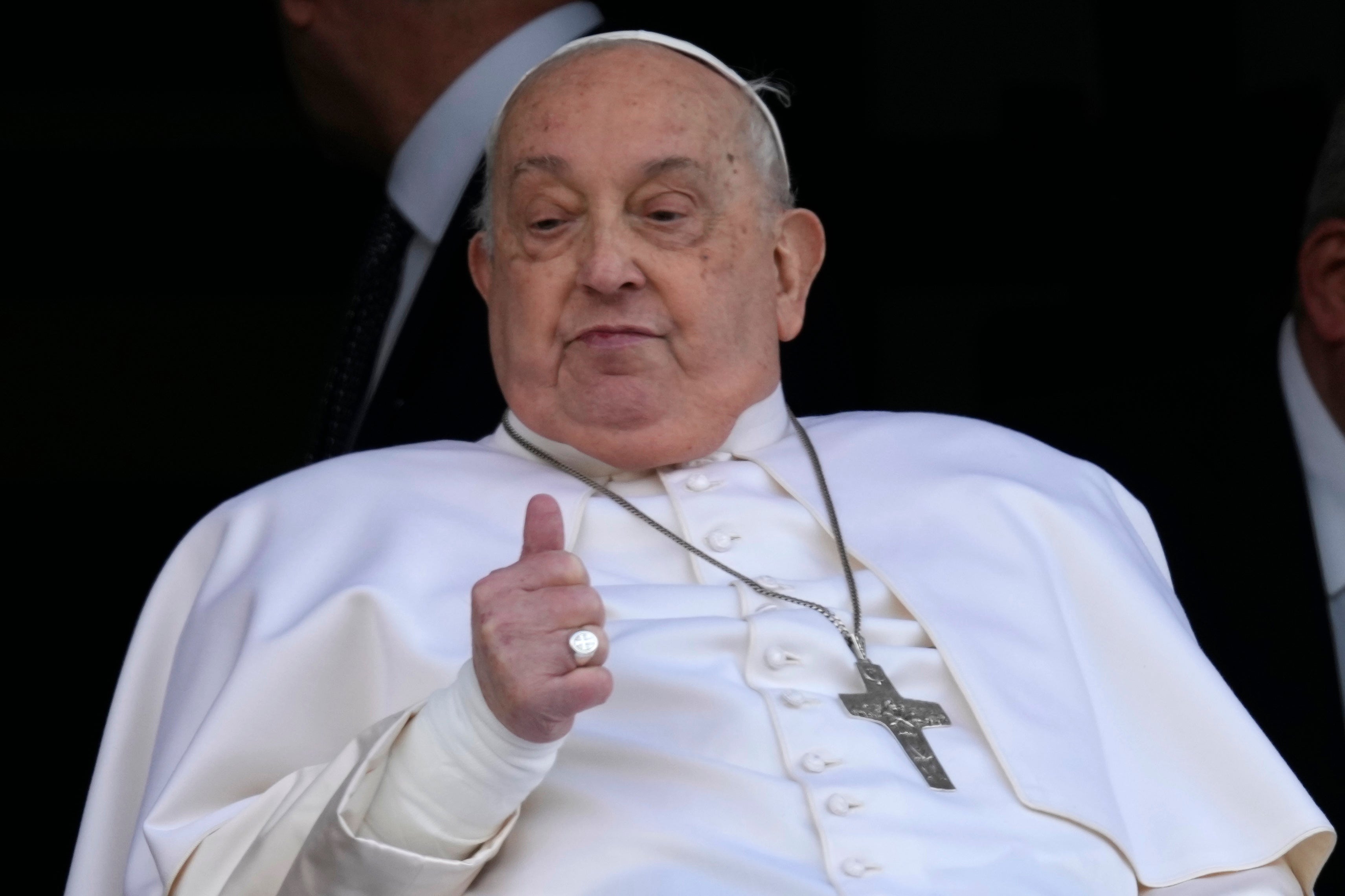 Pope Francis made a public appearance in Rome ahead of his discharge from hospital