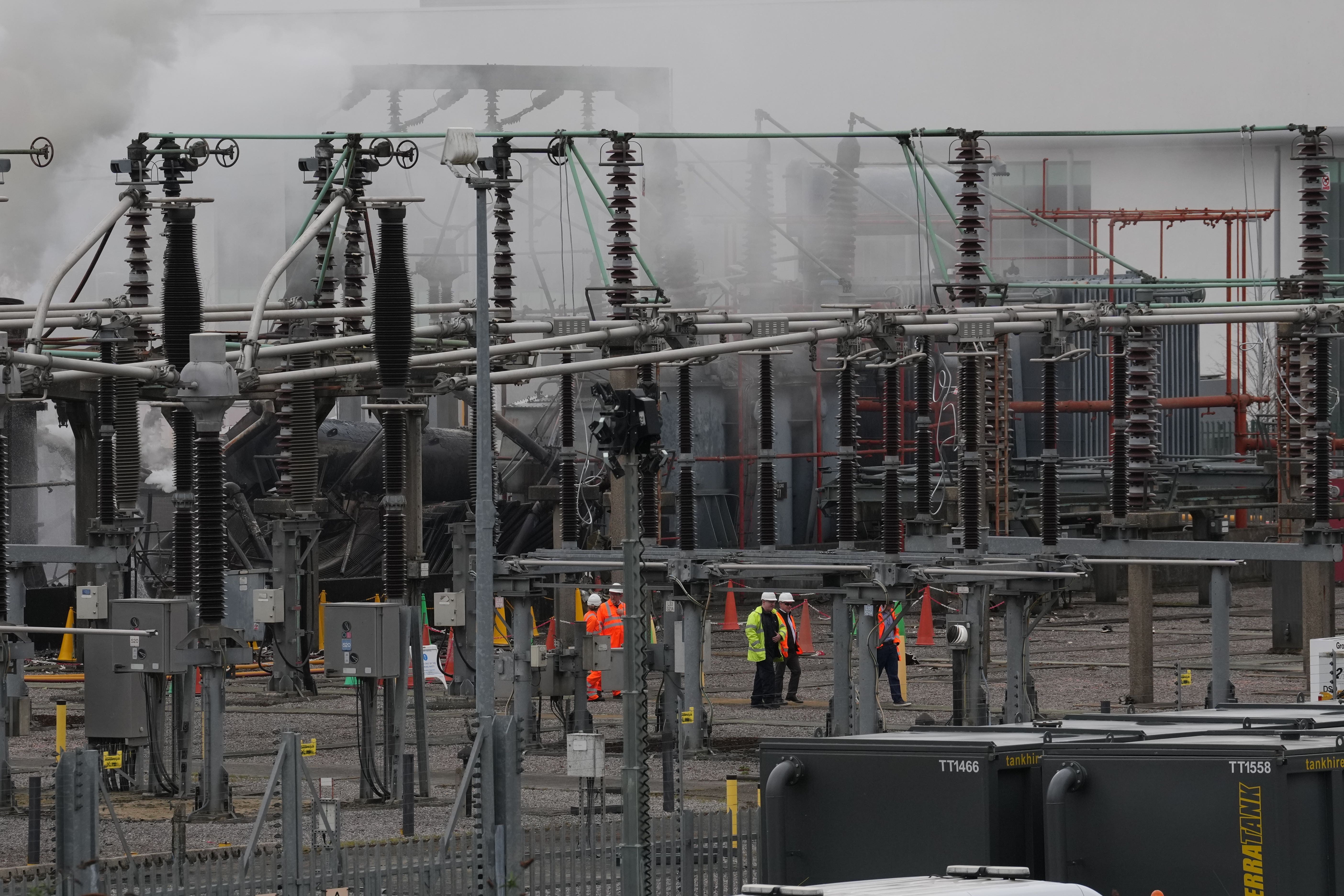 A view of the North Hyde electrical substation which caught fire on Thursday night (Maja Smiejkowska/PA)