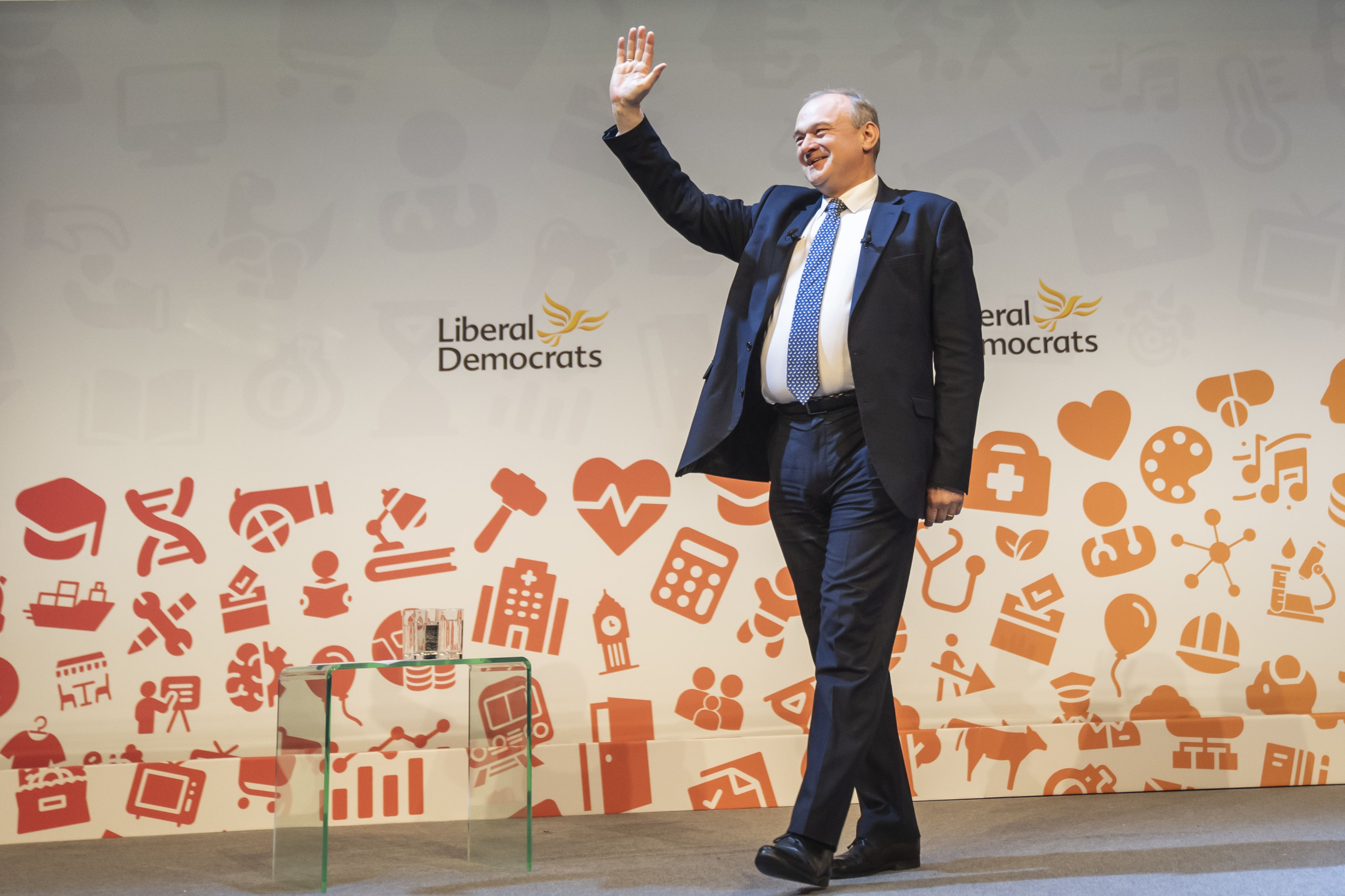 Sir Ed Davey speaking at the Liberal Democrat spring conference (Danny Lawson/PA)