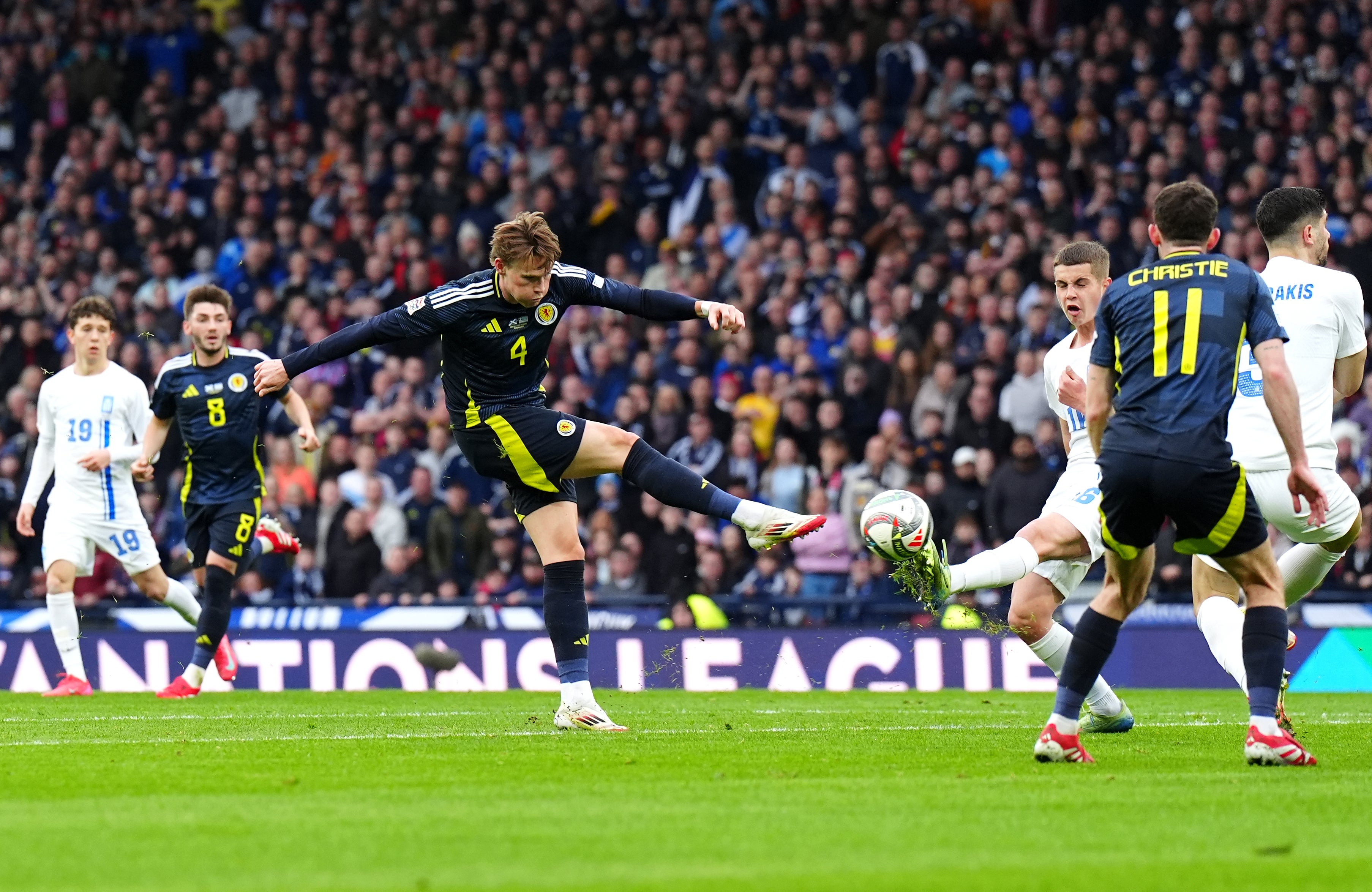 Scott McTominay went close early on for Scotland (Jane Barlow/PA)