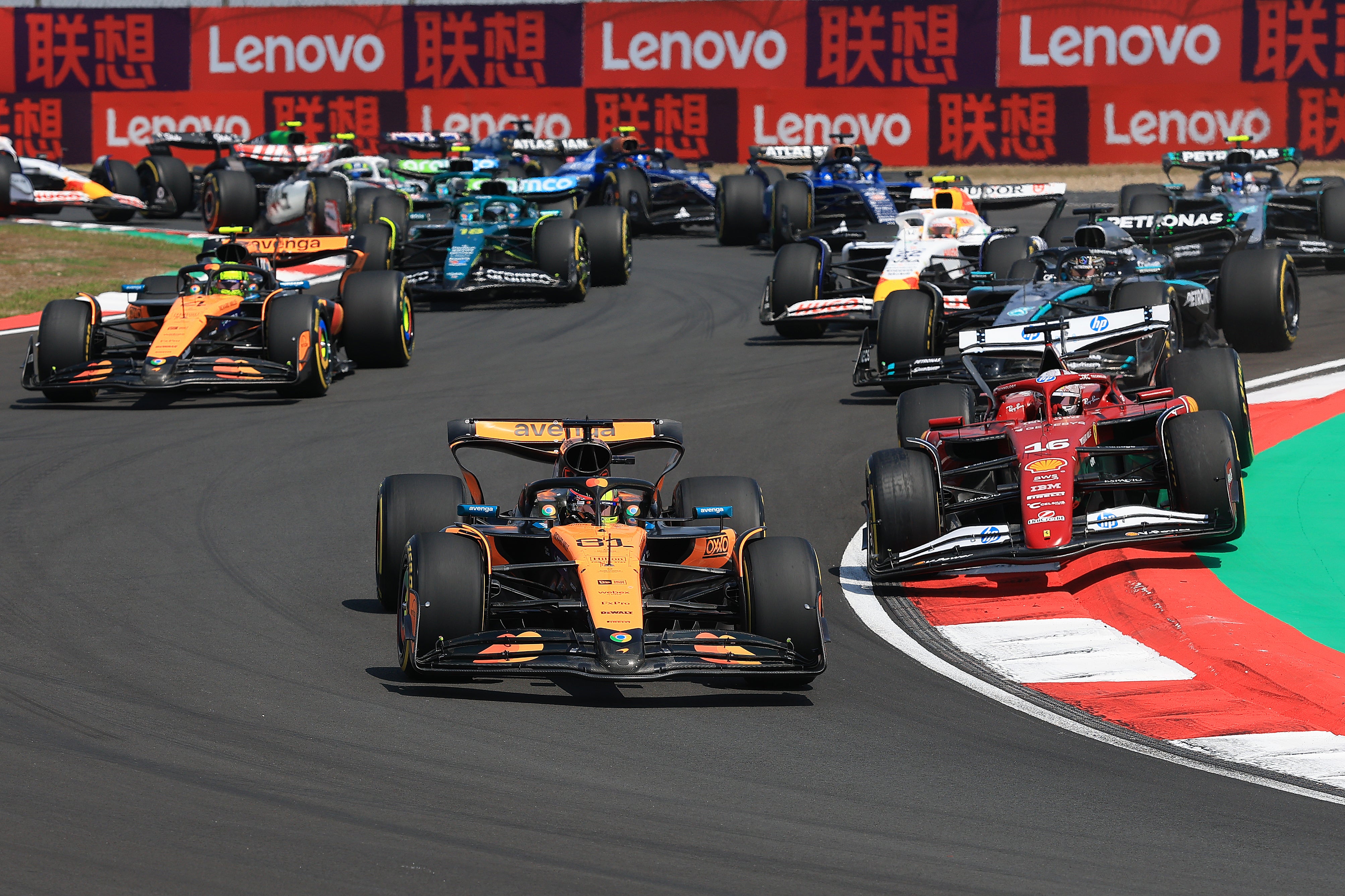 F1 Chinese GP LIVE: Oscar Piastri leads as Lewis Hamilton told to move aside for Charles Leclerc