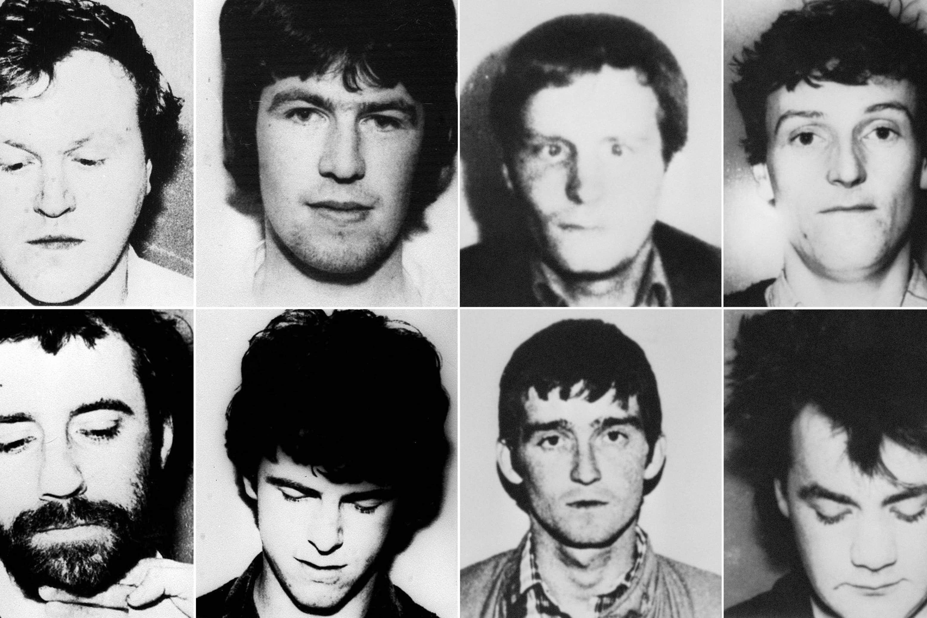 The eight-man IRA unit killed in a shootout with SAS soldiers following the bombing of the Loughgall RUC station, Co Armagh, in May 1987 (PA)