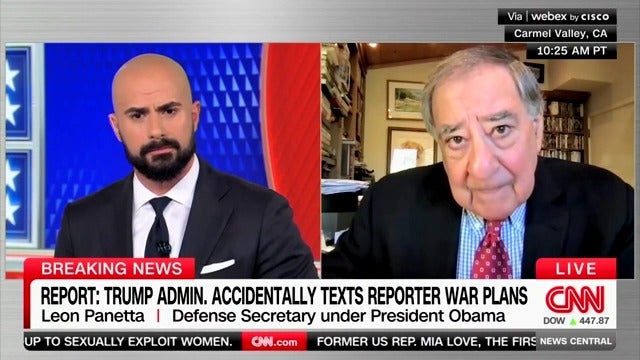 Leon Panetta tells CNN that Trump officials "need to be fired" after inadvertently including an Atlantic editor on a Signal group chat detailing secret war plans.