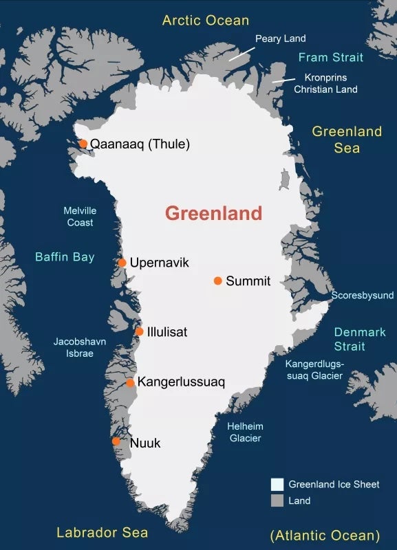 The ice sheet makes up 80 percent of Greenland. It’s the world’s largest island