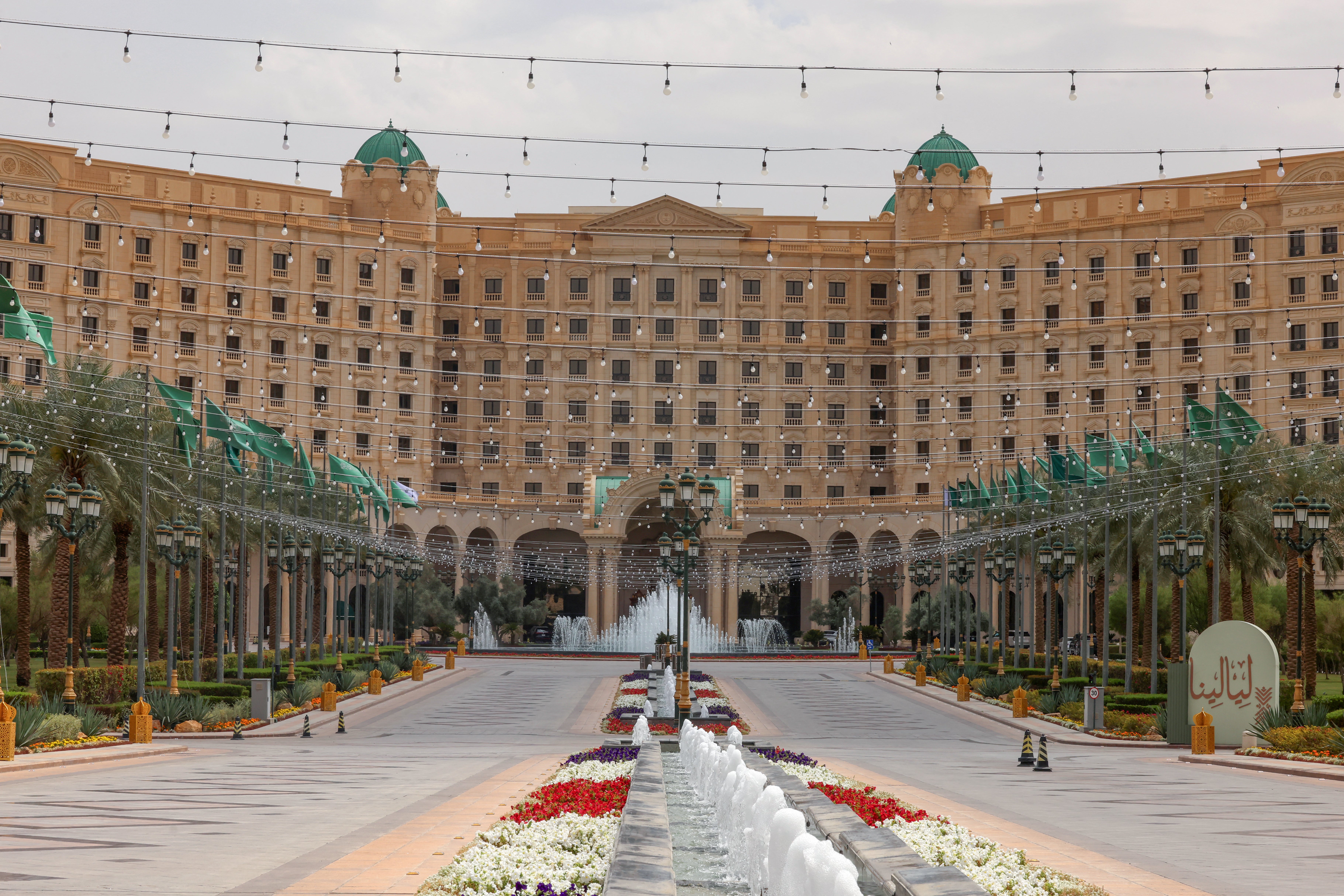 The Ritz-Carlton hotel in Riyadh where talks are underway with US mediation