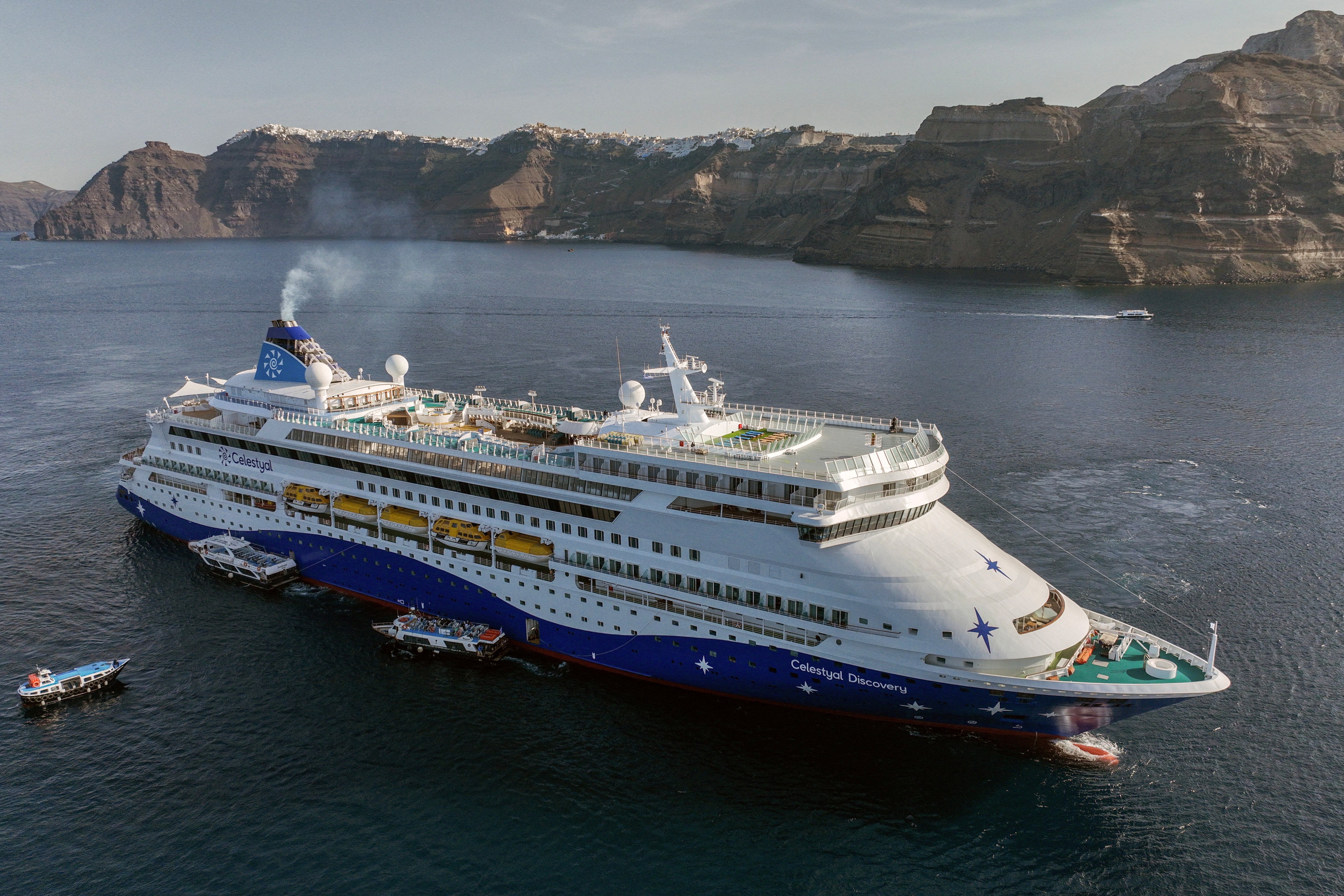 Santorini welcomes first cruise ship of season after February's increased seismic activity