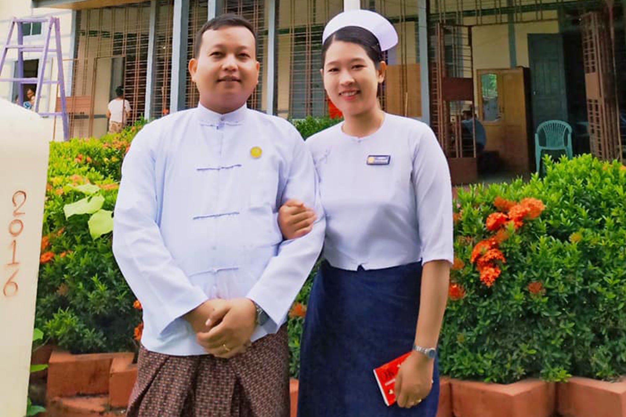 A picture released by the National Unity Government showed doctor Mya Soe Aung (left) and his wife, senior nurse Khine Hnin Wai (right), who died after the military junta's airstrike on Hnan Khar village clinic