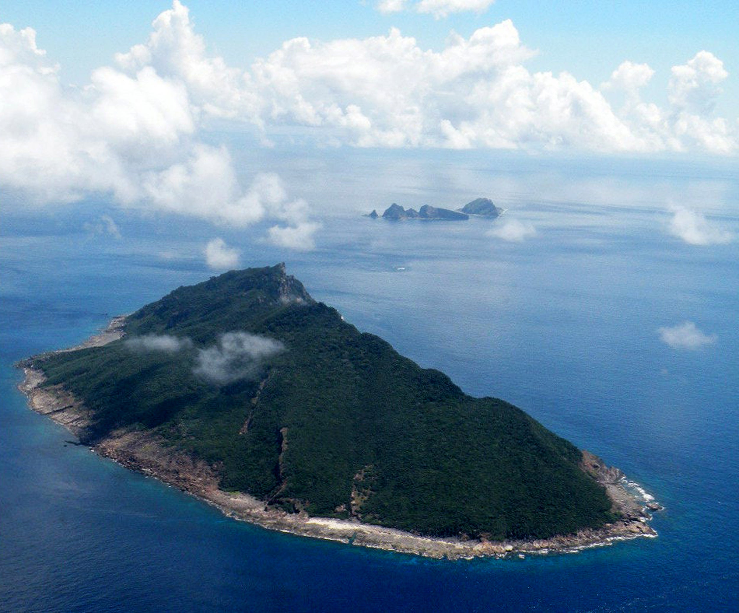 File. This aerial shot shows the disputed islands known as Senkaku in Japan and Diaoyu in China in the East China Sea